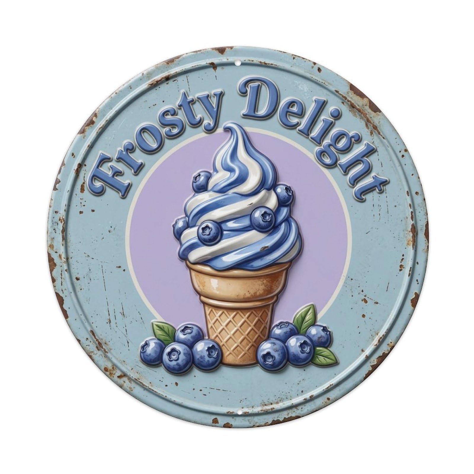 Frosty Delight Frozen Vintage Metal Tin Sign