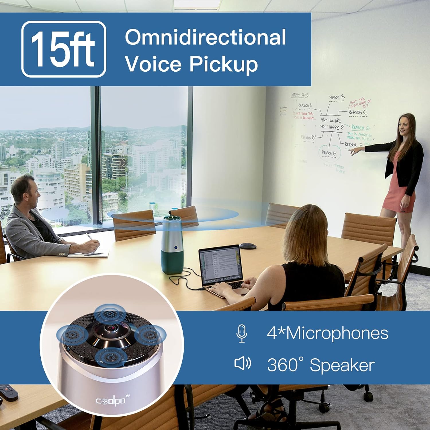 Buy Video Conference Camera 4K Conference Camera with Microphone, 360