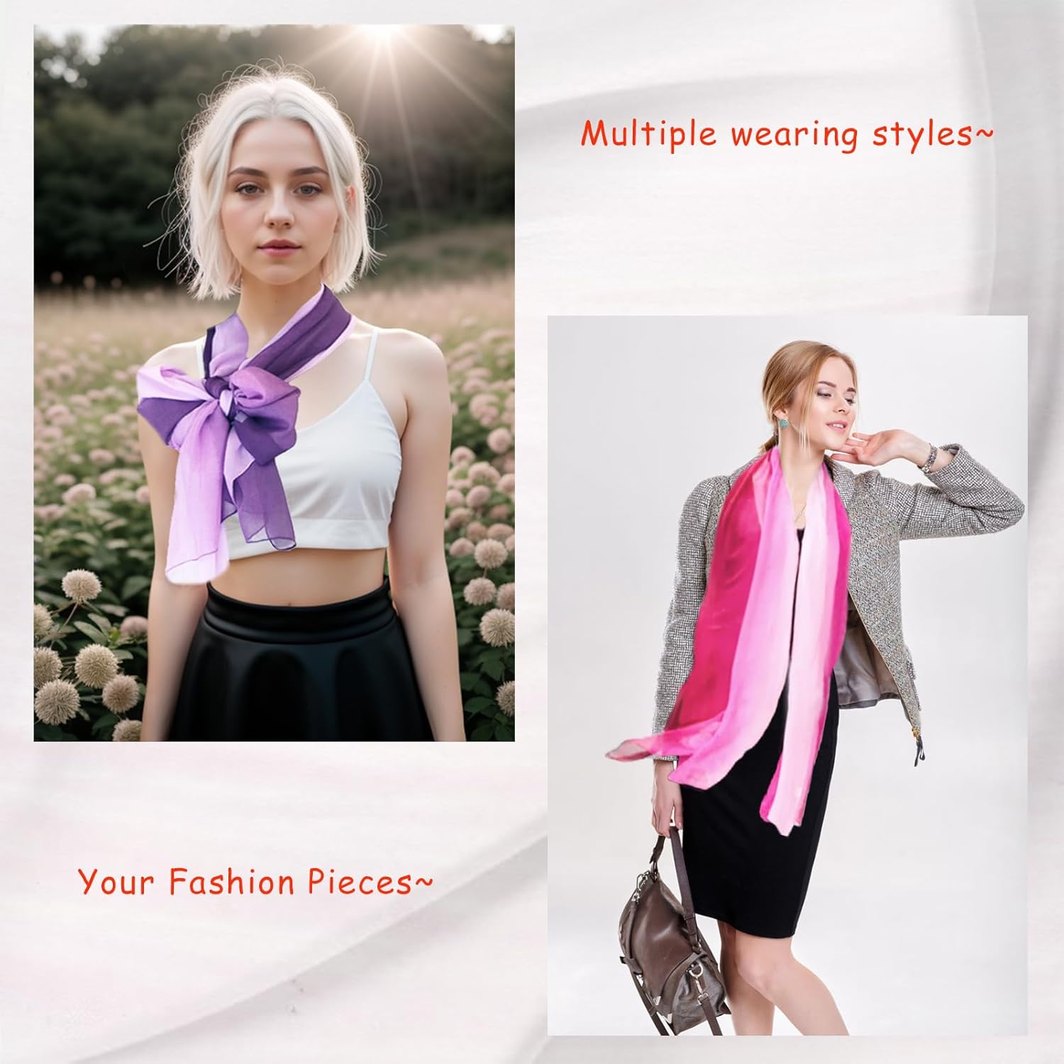 Women's Fashion Scarves, 180x90CM Long Lightweight Scarfs for Women Versatile Usage & Easy Washing - Image 6