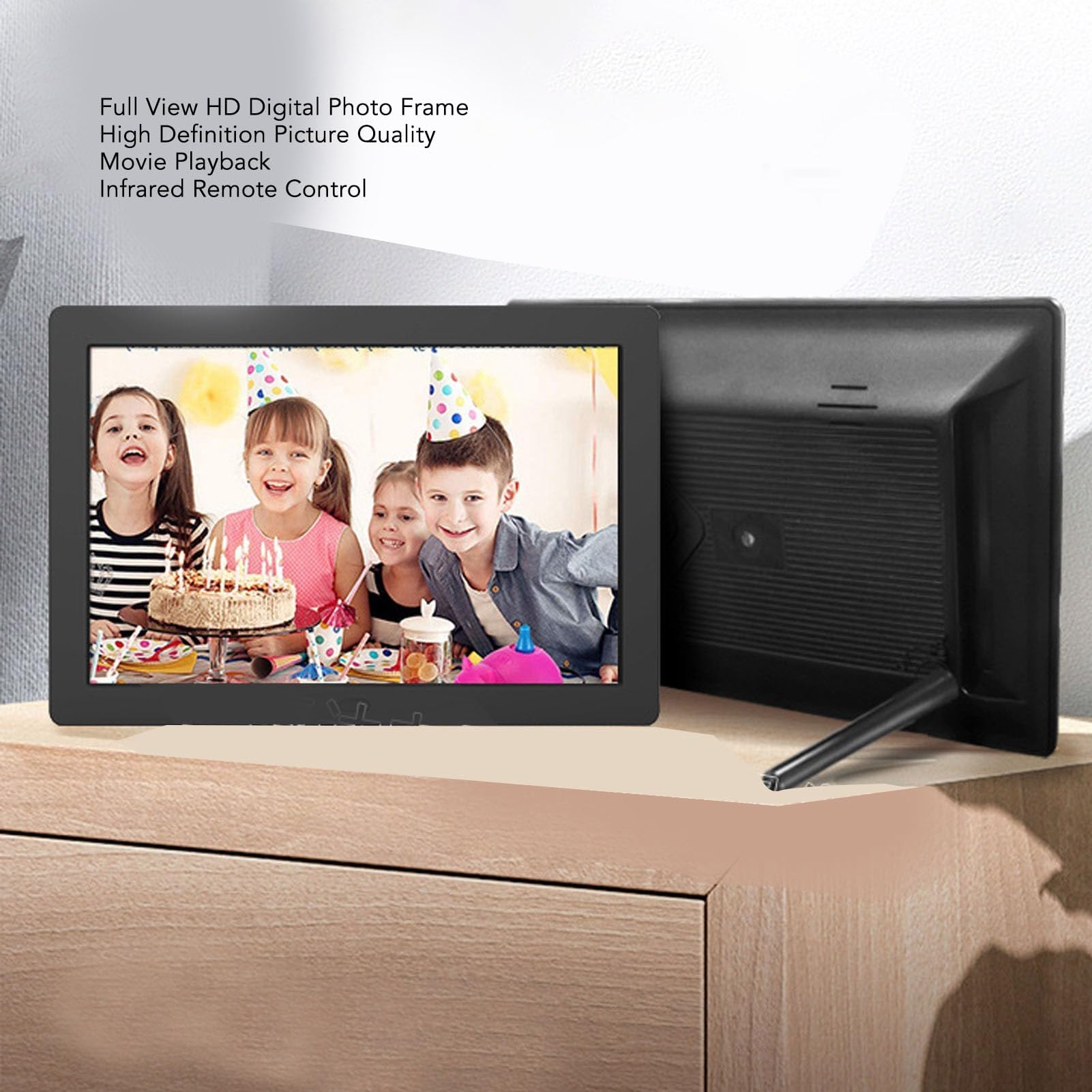 Cadre Photo Numérique Cadeaux de Cadre Photo Numérique de 8 Pouces, Cadre Intelligent D'écran HD 1280x800 IPS, 32 Go Extensible, Rotation Automatique, Partage de (Beige)