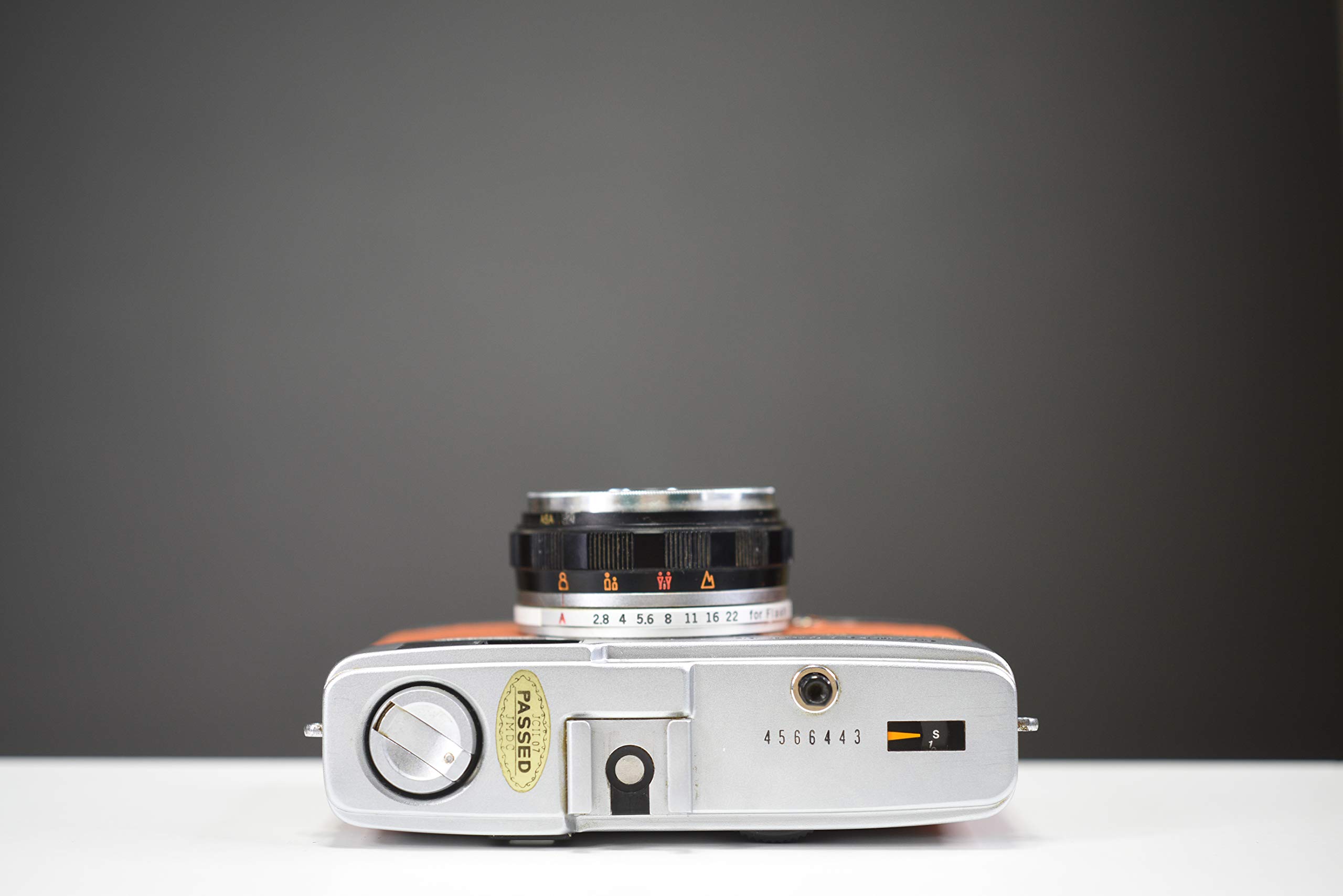 Olympus Trip35 35mm Film Camera Orange Leather Skin | Fully