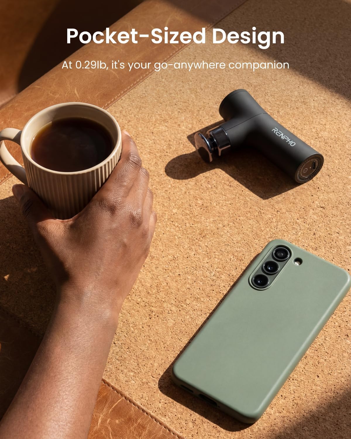 RENPHO Micro One Super Mini Massage Gun for Women, Portable Travel Massager for Muscle Relief, 4-Speed Percussion Massage Gun for Office, Home & Daily Comfort - Image 2