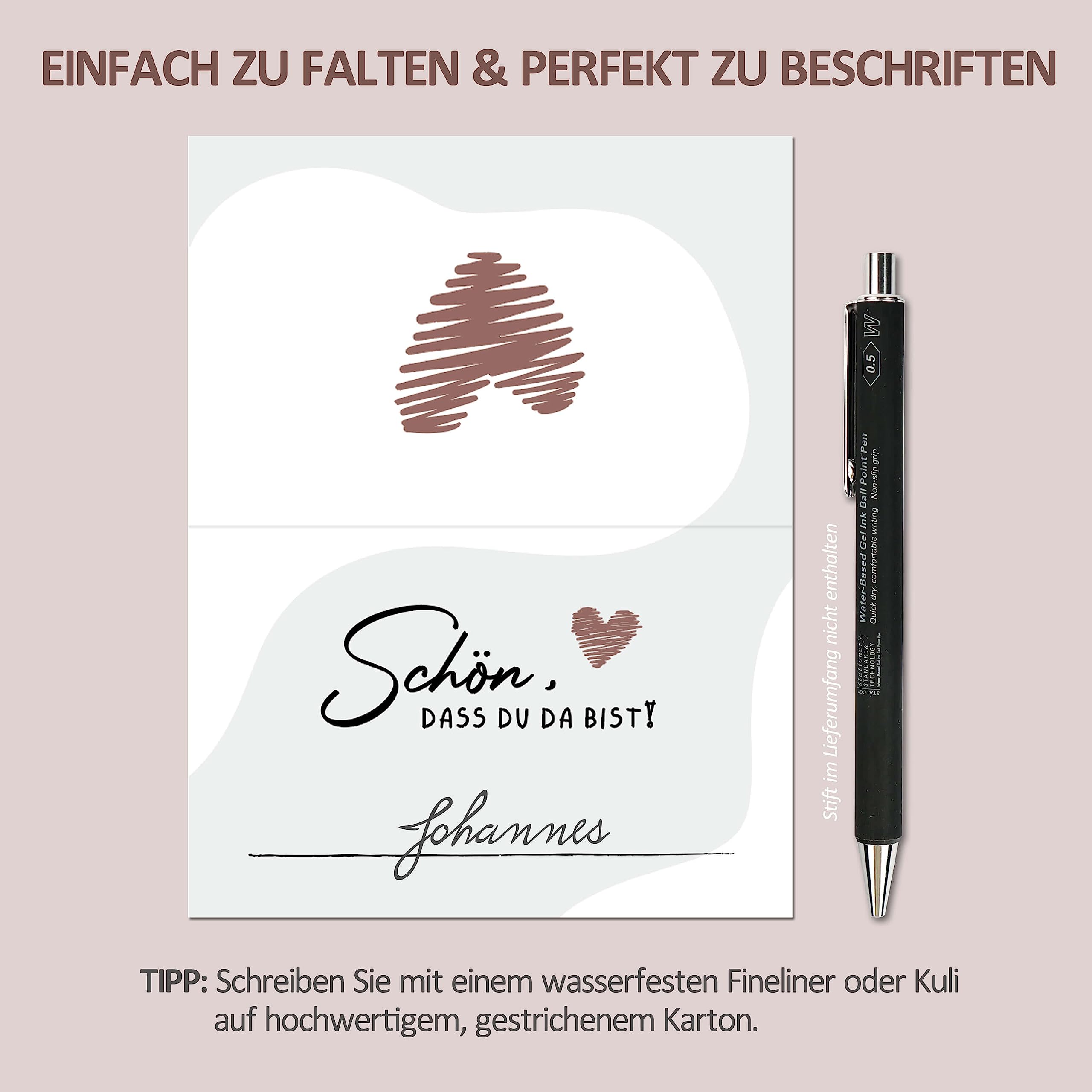 Produktbild von 50 Stück Hochwertige Tischkarten, Beschriften Platzkarten, Namenskarten, Tischreservierung (Green Leaf Style