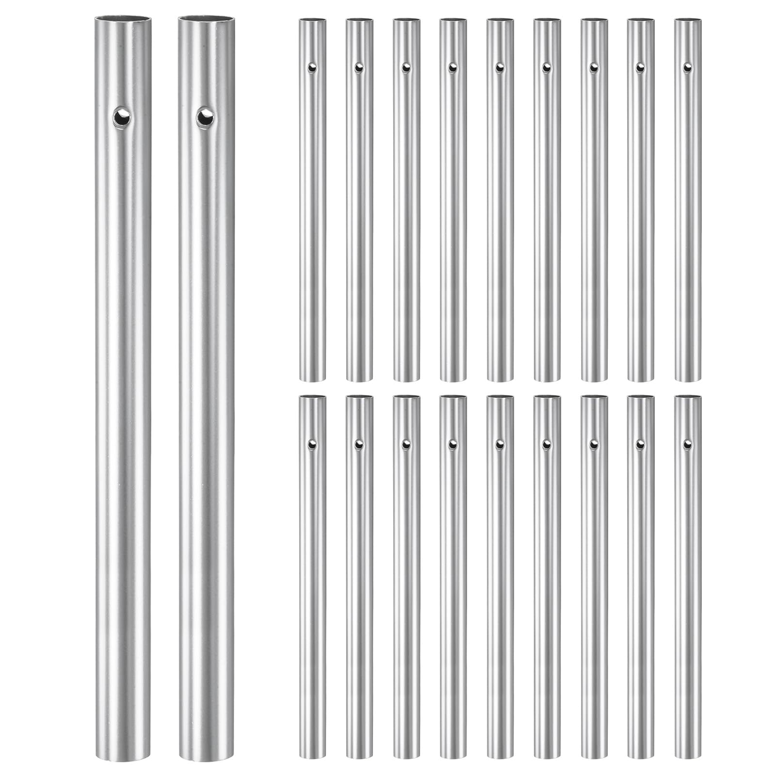 M METERXITY 20-Pack Wind Chime Tubes 1x13cm, Metal Wind Bell, Silver