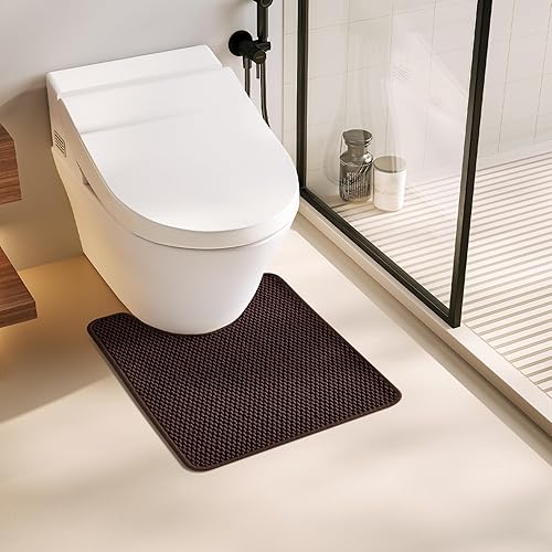 Miniatura 20 de Alfombras de baño antideslizantes, lavables, superabsorbentes, delgadas, pequeñas, de secado rápido, de pelo bajo, color gris oscuro, 16 x 24 Gris