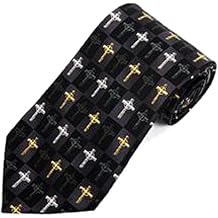 Parquet Black and Grey Celtic Cross Design Novelty Tie