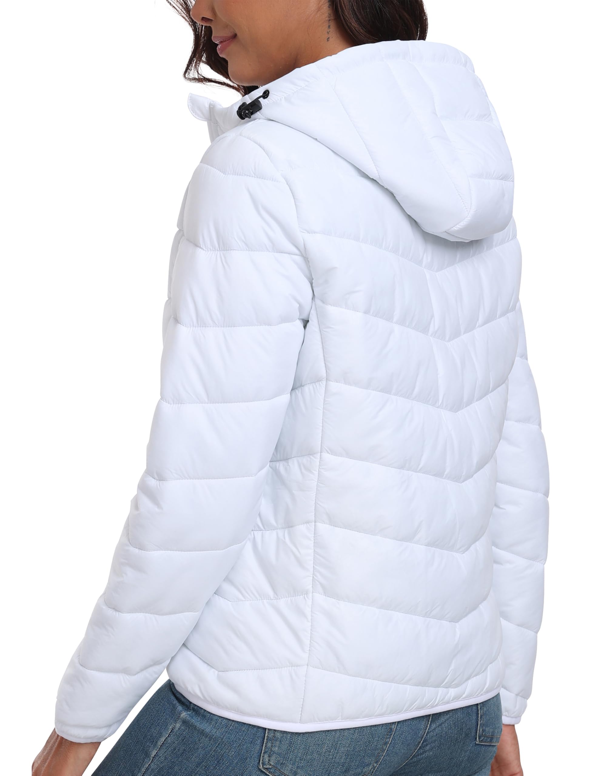 MoFiz Lekka kurtka puchowa damska krótka pikowana wiatroszczelna zimowa ciepła kurtka puchowa z kieszenią