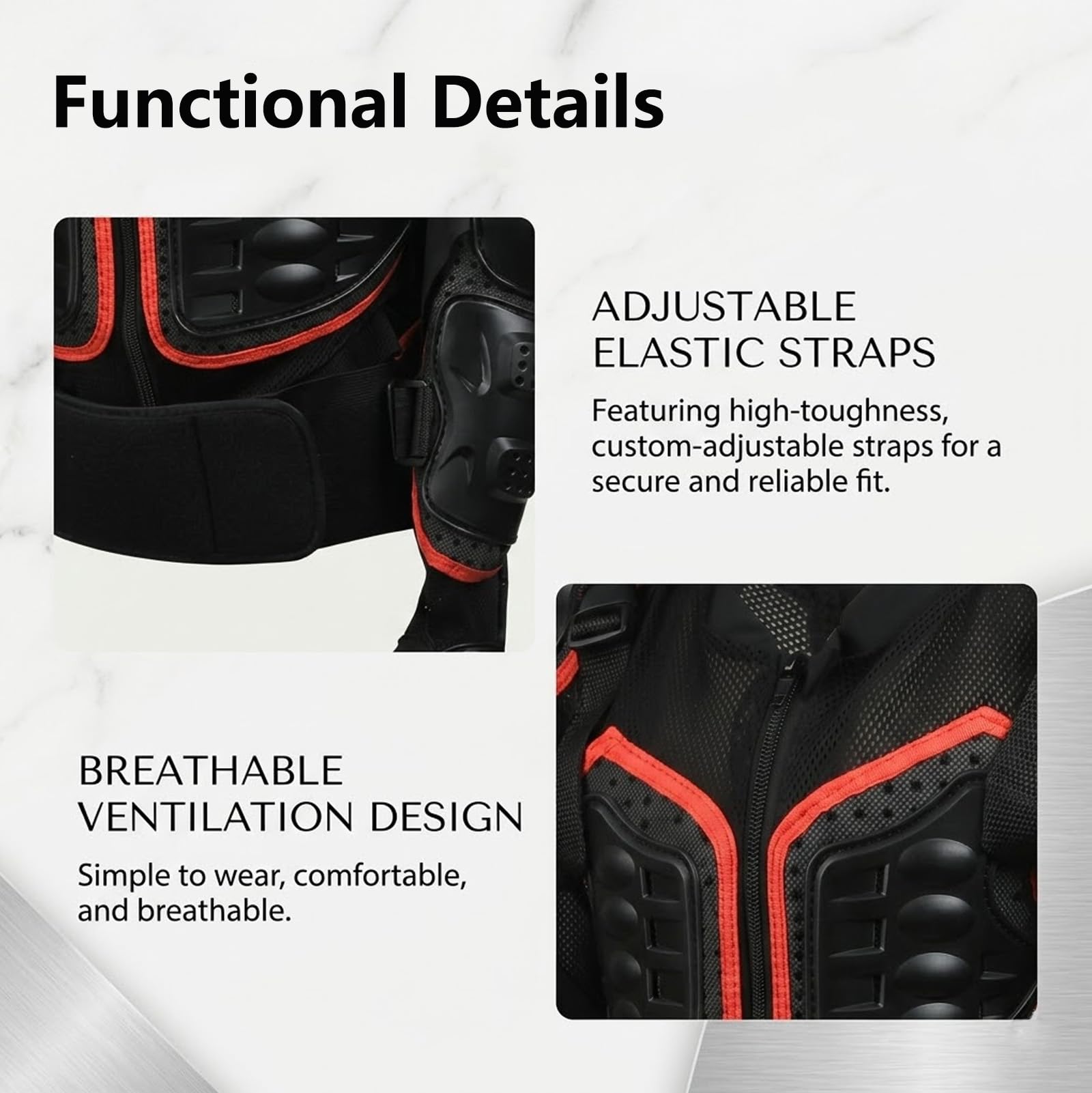 Giacca Protettiva Moto Uomo CE Livello 2 Attrezzatura Completa Motocross con Protezioni Petto Schiena Spalla Gomito Traspirante Regolabile ATV Fuoristrada Equipaggiamento da Guida Off Road