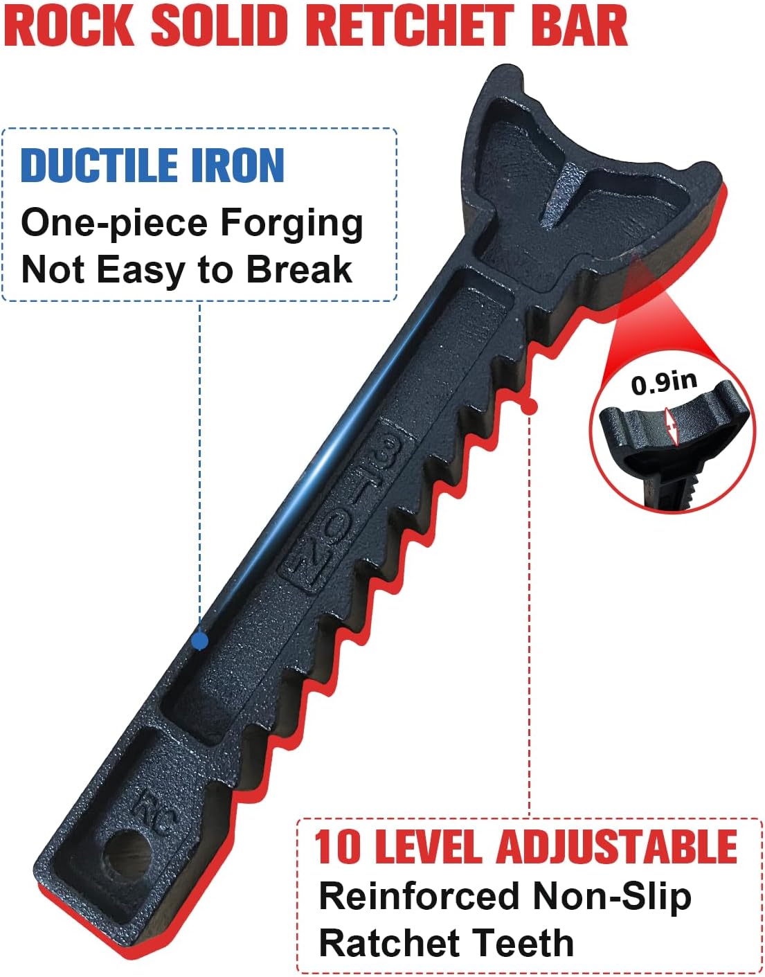 3 Ton Jack Stands (6,600 lbs) - Heavy Duty Car Jack Stand with Double Pin Locking, Adjustable 11.22"-16.54" Height, Extra Rubber Pads for Trucks, Garage, Home Use - 1 Pair Red