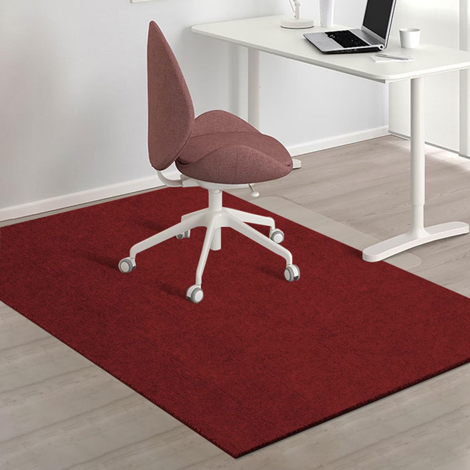 Odot Office Chair Mat for Carpeted and Hardwood Floor Protector, Non-Slip Stripe Computer Gaming Rolling Chair Desk Mat Multi-Purpose Protection Carpet for Home Wooden Floors (Burgundy,60x90cm)