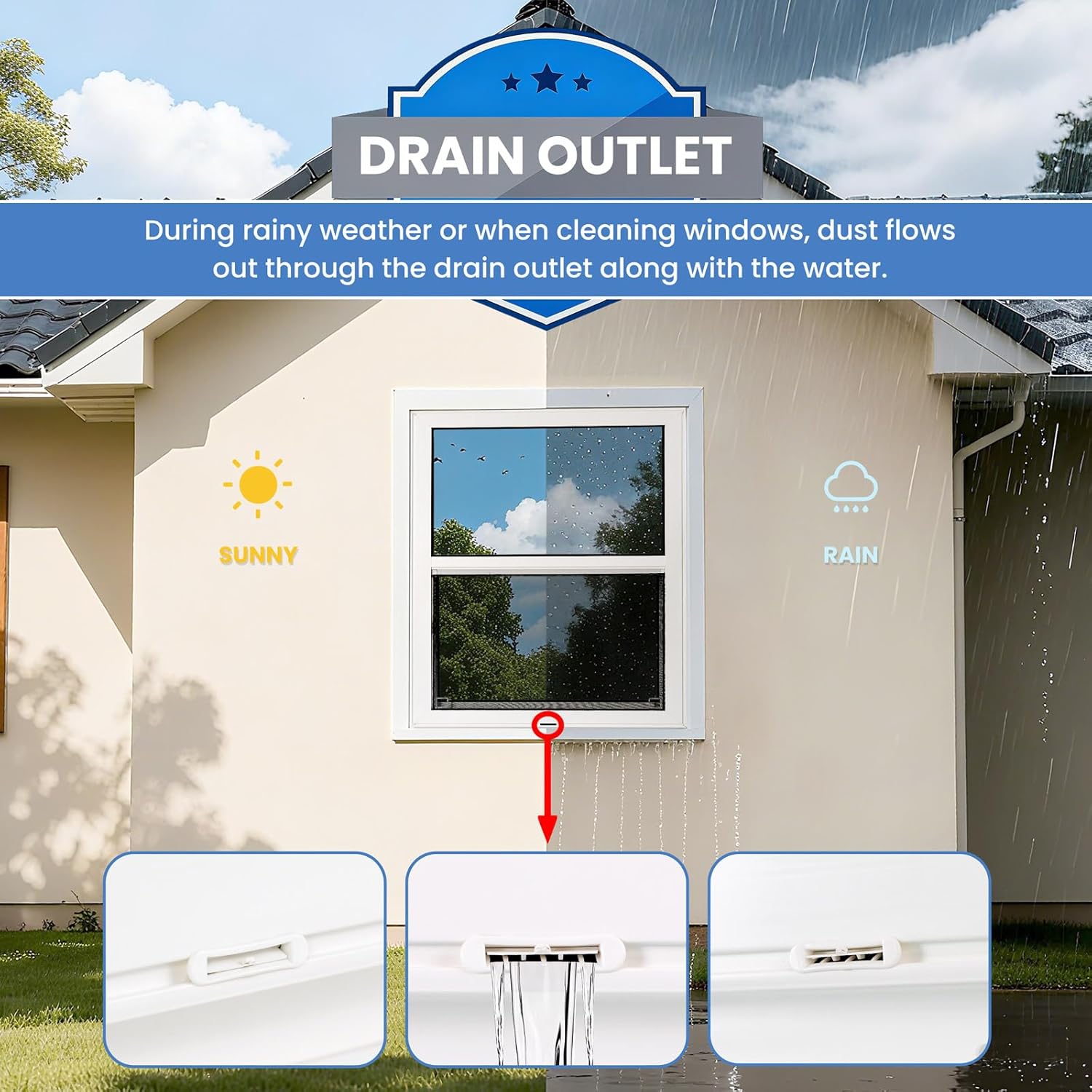 Vinyl Single Hung Sliding Window, 32" x 36" Household Window with Double-Pane Insulated Tempered Glass, White Energy-Efficient Soundproof Window for House, Mobile Home