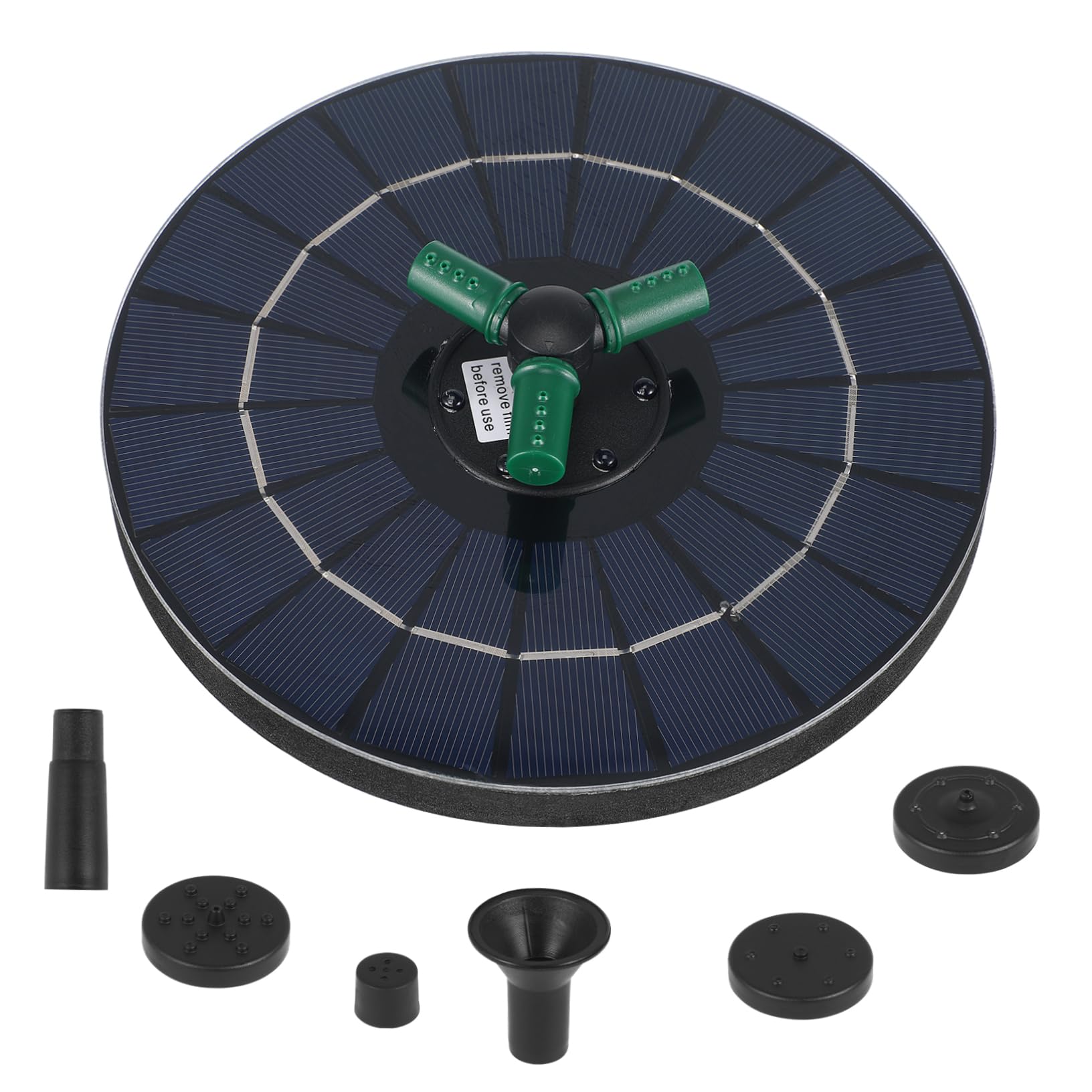 Solarbetriebene Springbrunnenpumpe mit Farblichtern für Garten und Teich