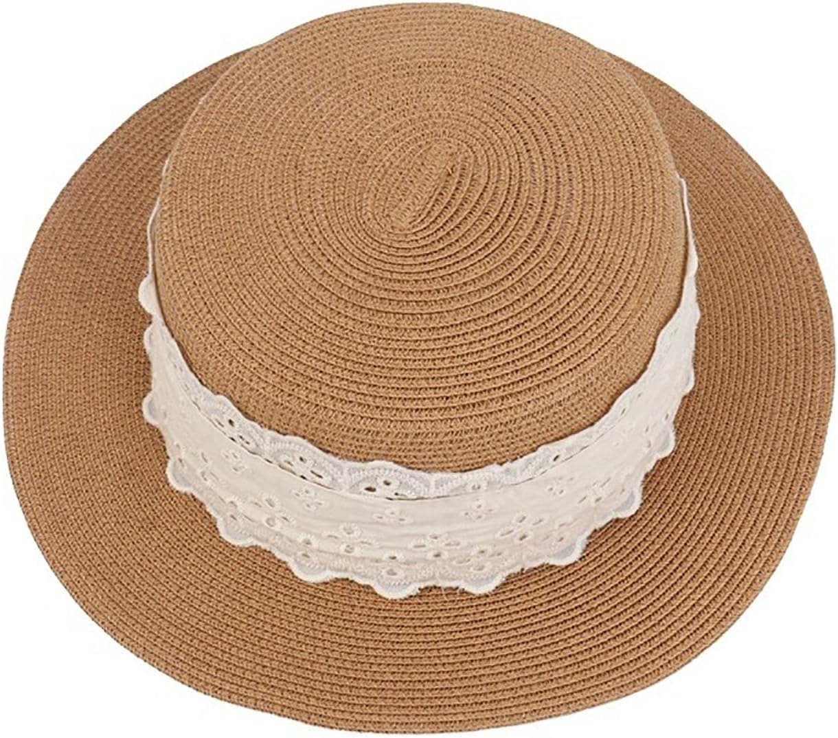 Women Beach Straw Sun Hat Wide Brim Boater Hat Short Brim Fedora for Party Travel