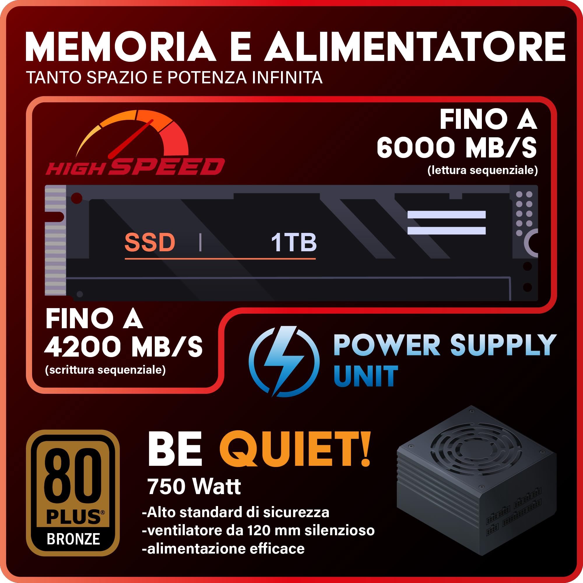 Greed® MKM - PC gaming – AMD Ryzen 5 7500F + Nvidia Geforce RTX 5070Ti 16GB – Desktop/Computer de fisso 4K & ray tracing - 5,0 GHz - 32GB DDR5 RAM - 1TB SSD + Wi-Fi & Windows 11 Pro