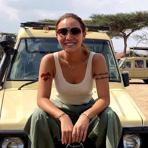 Miniatura 9 de Tatuaje de corazón de Chucky de 6 hojas para novia de Chucky Heart Tatuajes temporales para adultos y niños, fiestas de disfraces de Halloween para