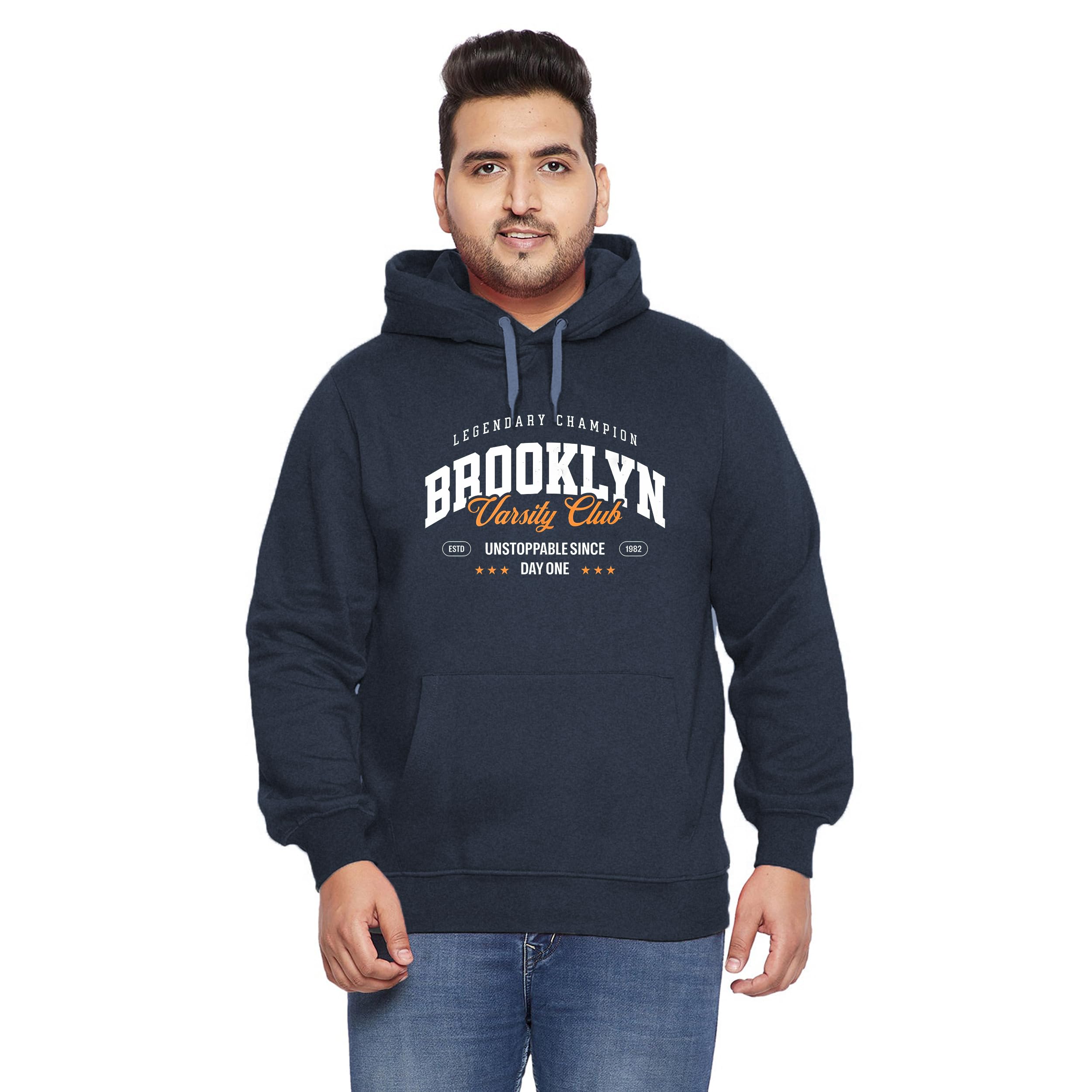 West Gate Clothing Plus Size Mens Cotton Hoodies,Hooded Sweatshirt | 100% Cotton Hoodies Plus Size Collection for Men | Graphic Print Hoodie-picture-15