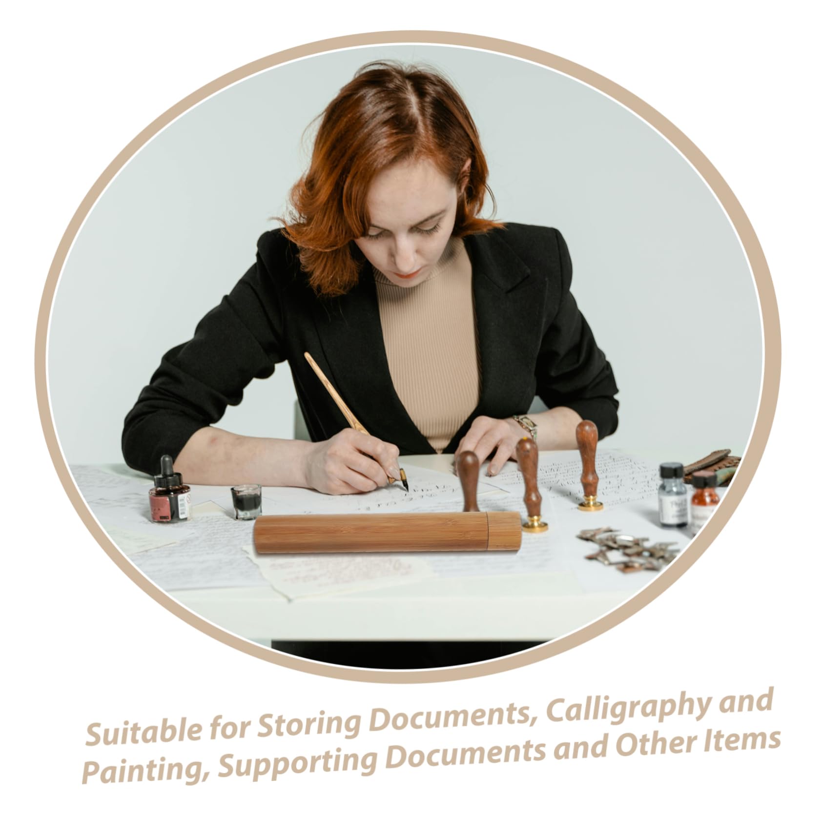 HOMSFOU 2pcs Round Paper Tube for Poster Holders Drafting Tube for Mail Artwork Protection