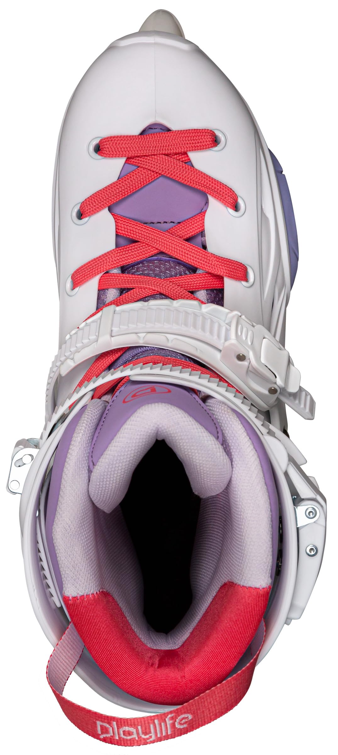 Playlife Imperial 80 Violet Inline Skate – Urban Hardboot Skates für Damen & Herren mit Aluminium-Schiene Gr. 37-46, 4x80mm 85A Rollen & ABEC 9 Kugellager in weiß/violett