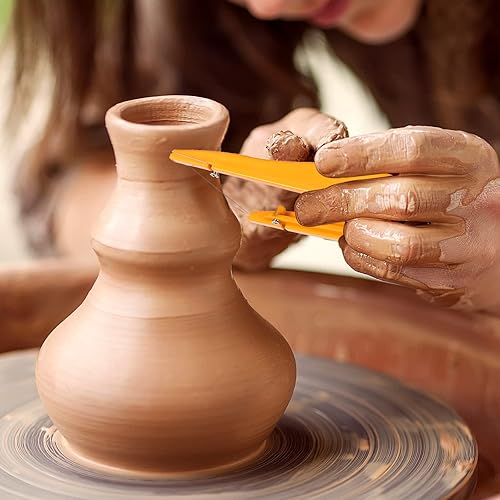 Miniatura 5 de Lothee Cortador de alambre de arcilla para cerámica, 5.12 x 3.35 pulgadas, herramientas de corte de cerámica amarilla, herramientas y suministros de