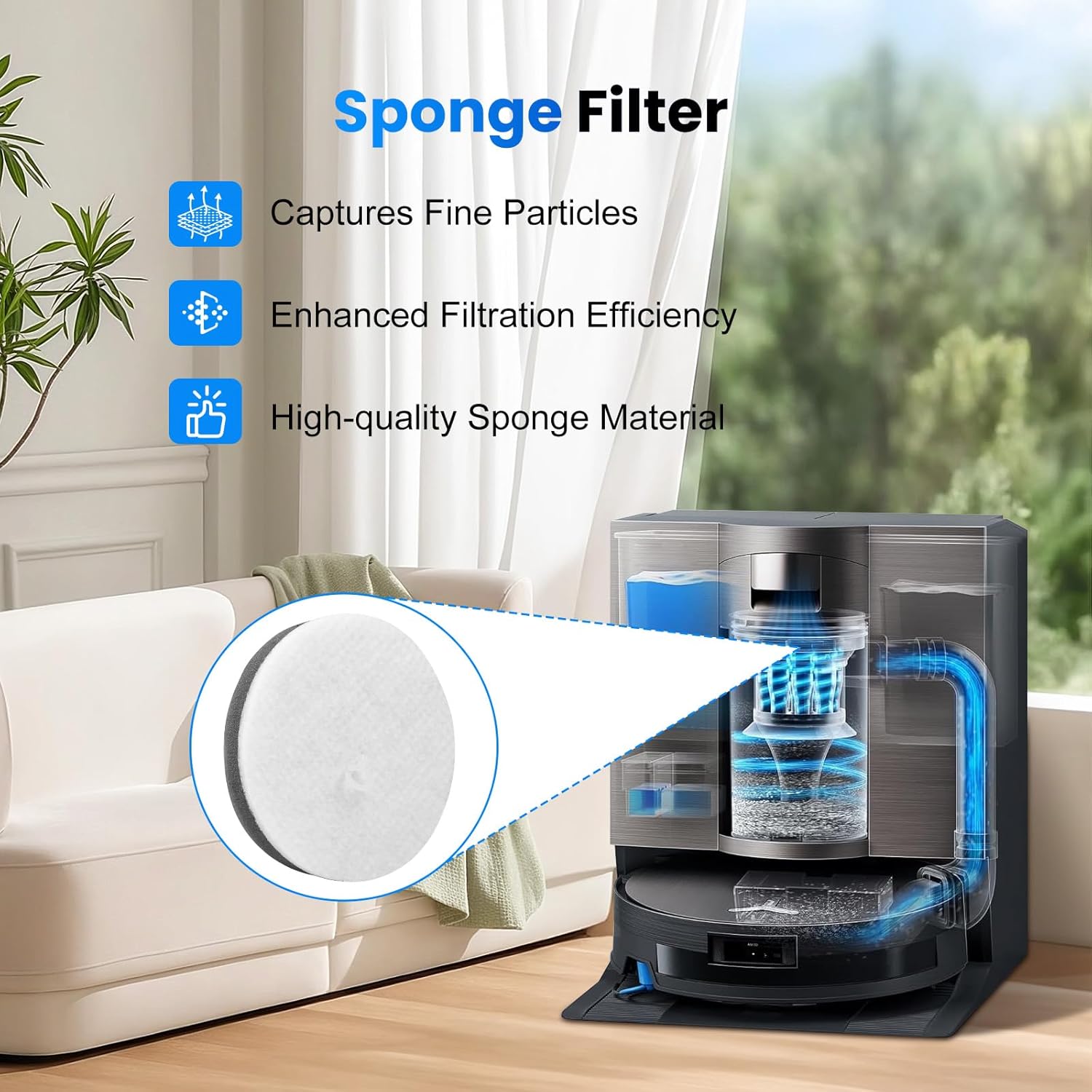 20 Pcs Accessories kit for Ecovacs Deebot X11 OmniCyclone, 2 Main Brush 4 Roller Mop 4 Sponge Filter 6 Side Brush 2 HEPA Filter 2 Clean Tool