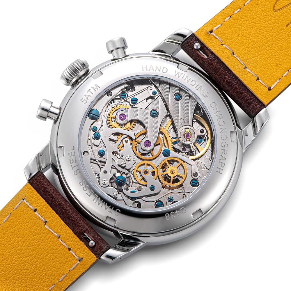 Amazon.com: Chrono Hertiage S438.03.Z Brown Racing Leather ST1906