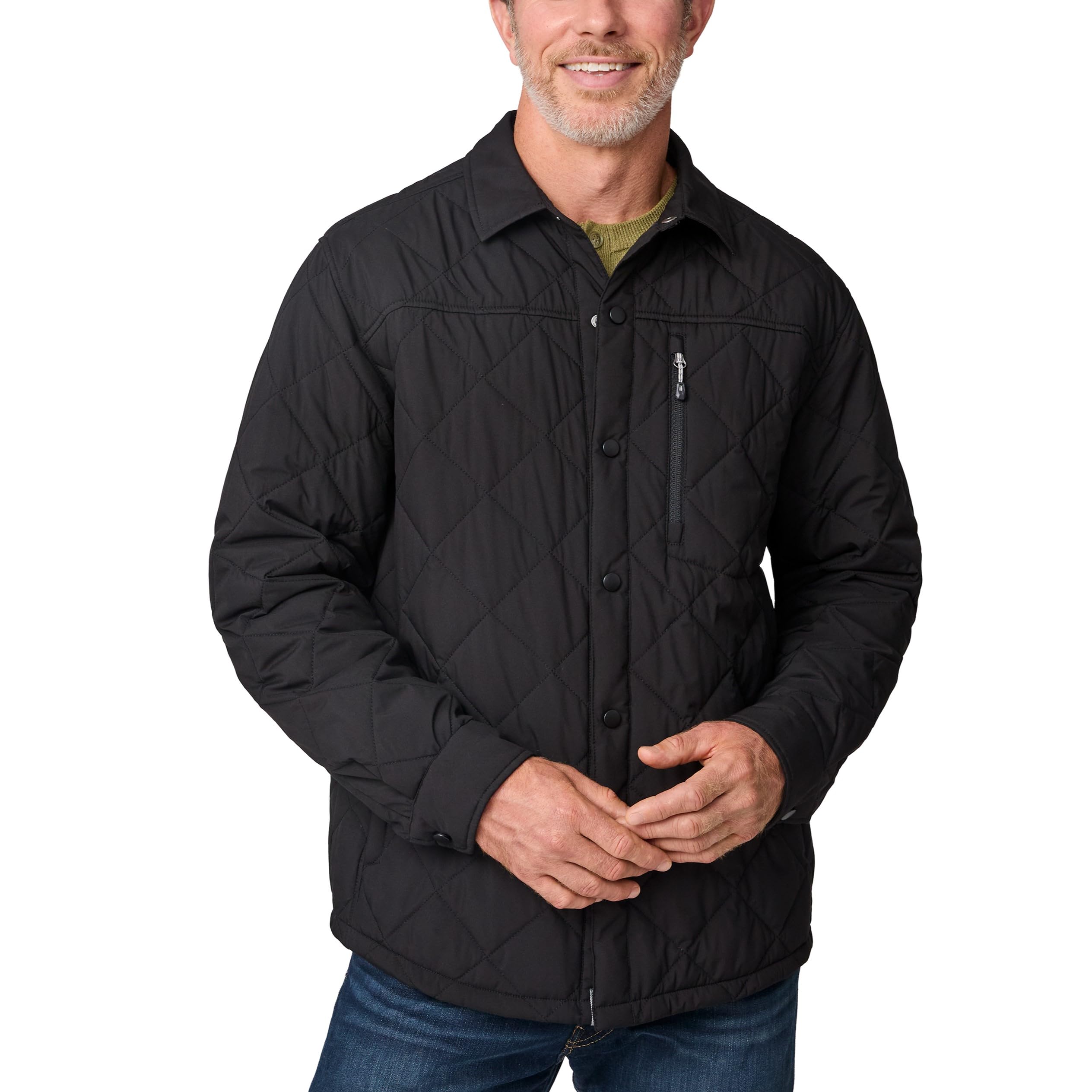 Free Country Men's Quilted Jacket Lightweight Windbreaker Water Resistant Fall Coat Comfortable Casual Workwear-Function II