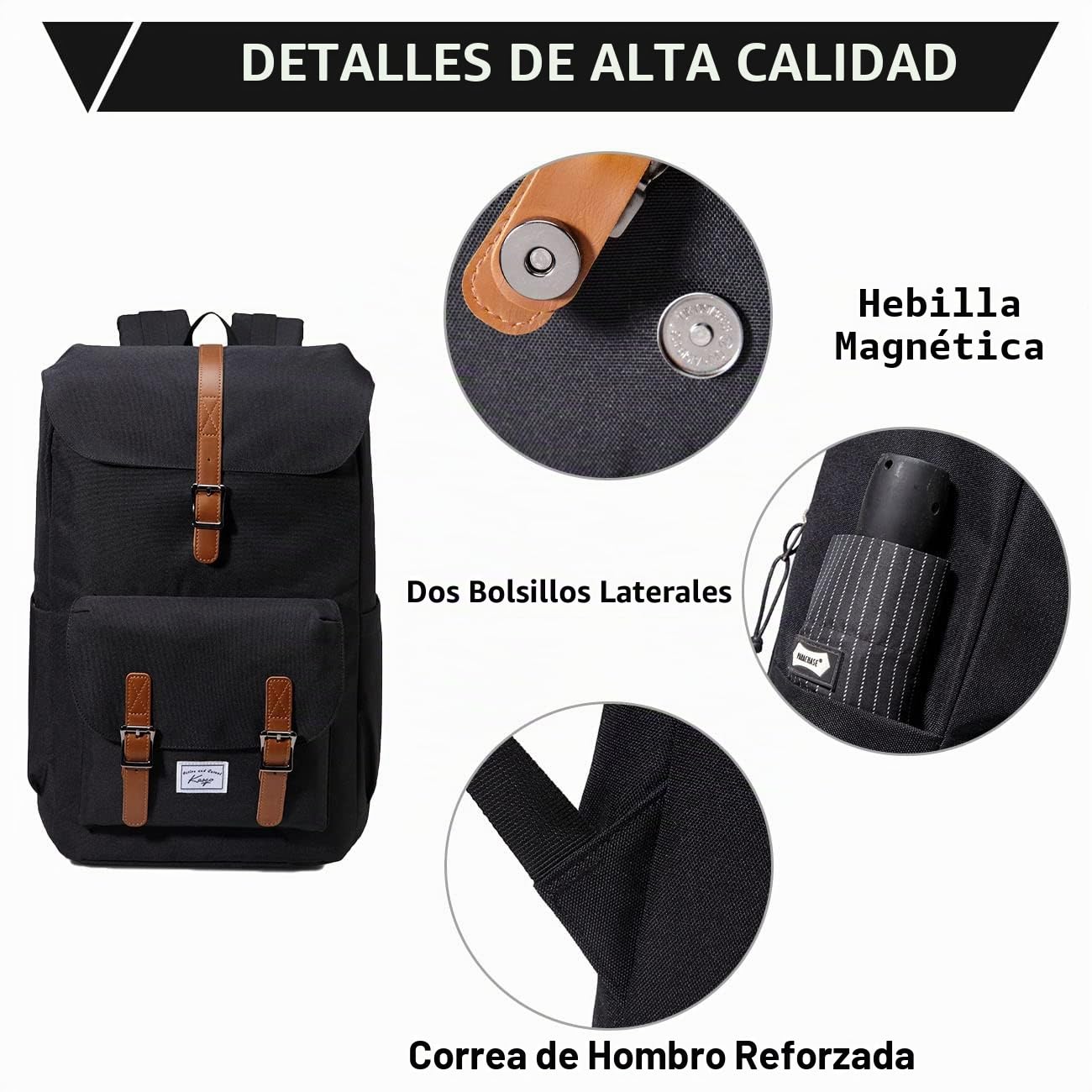 Mochila Viaje, Mochila Hombre Mochila Mujer Vintage Mochilas Escolar Impermeable Mochila Portatil 15.6 Pulgadas Impermeable Mochila Universidad Adolescentes para Acampar Viaje Trekking