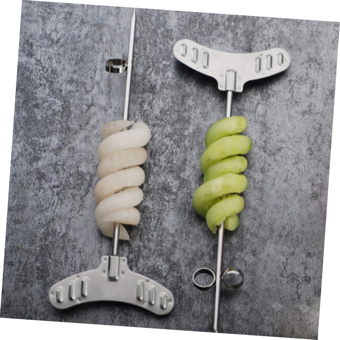 NAMOARLY Screw Slicer 2pcs Stainless Steel Spiralizer Vegetable Curls Carrot Cucumber Potato Slicer
