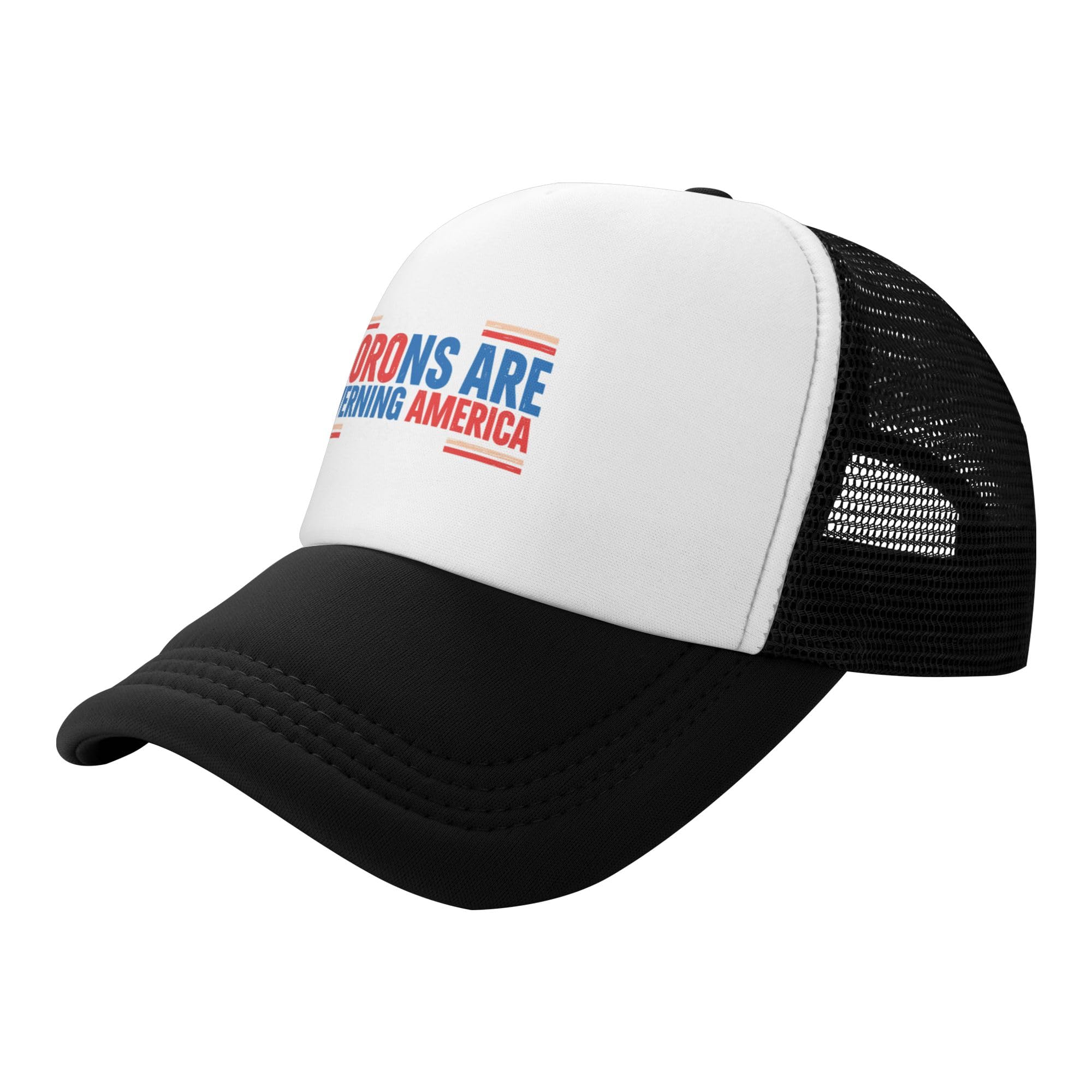 Morons are Governing America Trucker Hat Resist Fascism Kids Hats Adjustable Mesh Baseball Cap - Black