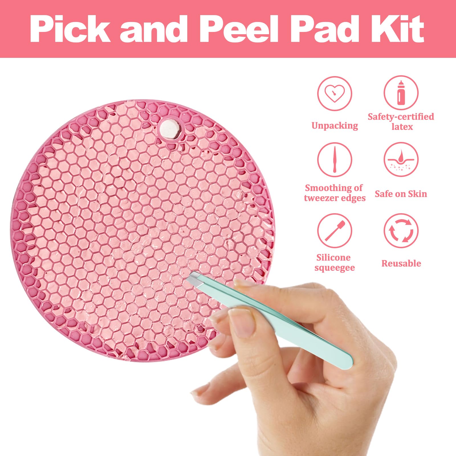 8Pcs Picky Fidget Pads Kit for Anxiety Relief Skin Picking Fidget Toys, Reusable Silicone Sensory Picking Pad - Image 4