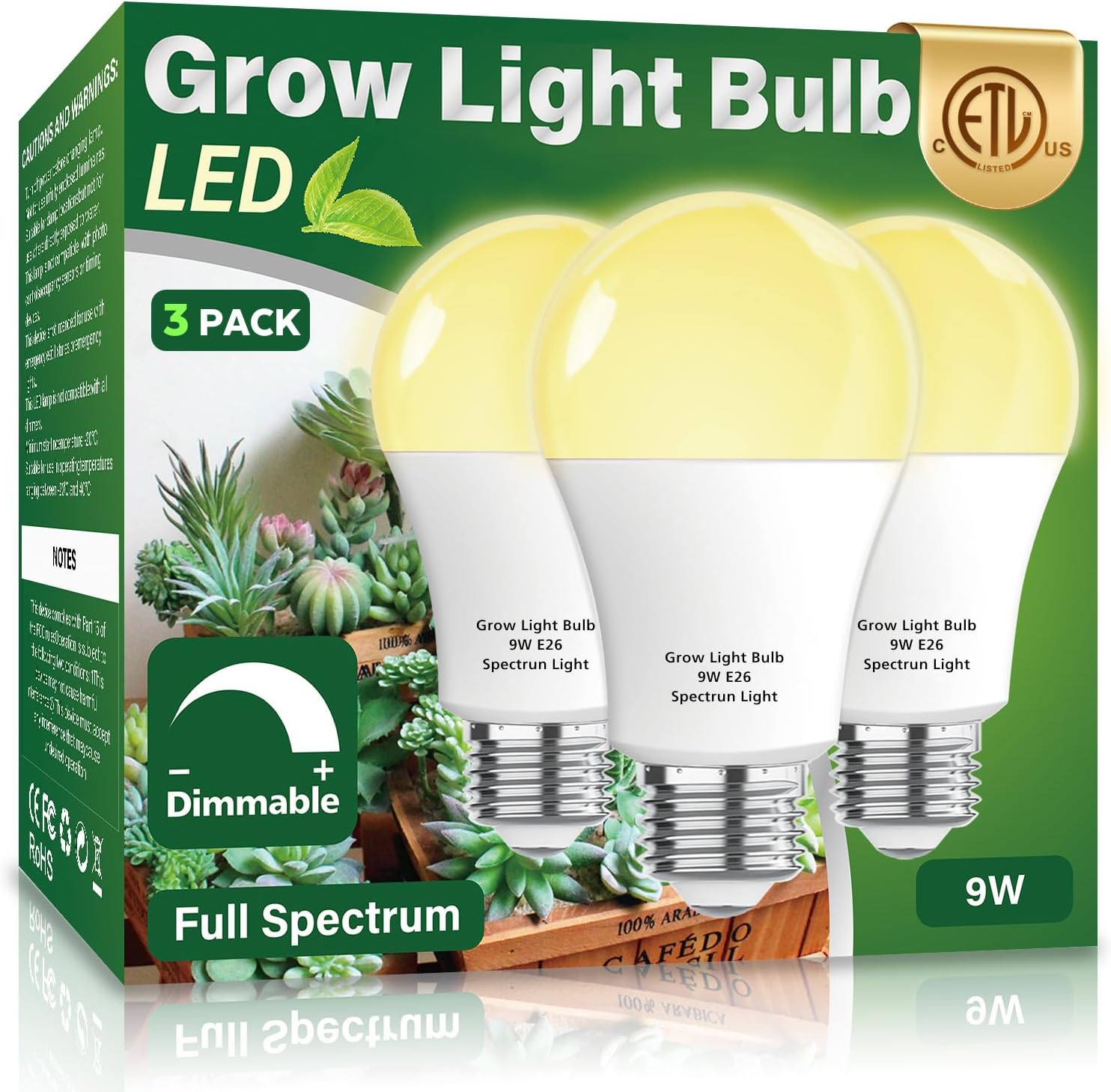 2 Pack 400 Watt Vegetable Metal Halide MH Glow Bulb Lamp - Enhanced Blue and Purple Spectrum CCT4200K36000 Lumens