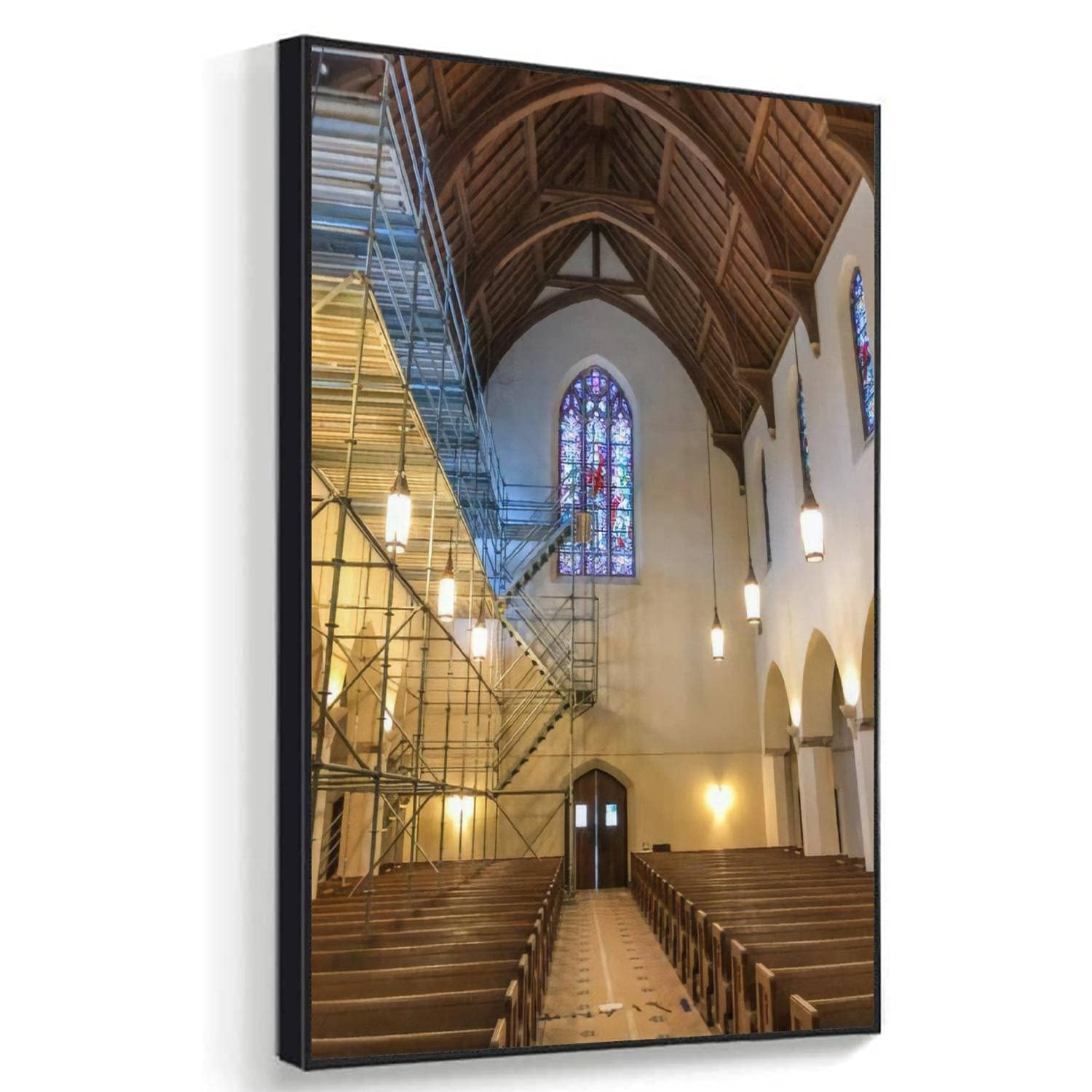 Amazon.com: Framed Canvas Wall Art Christ Church Sanctuary Under  Construction Canvas Prints for Living Room, Bedroom, Office Wall Decor -  Large Size Wall Paintings Ready to Hanging: Posters & Prints