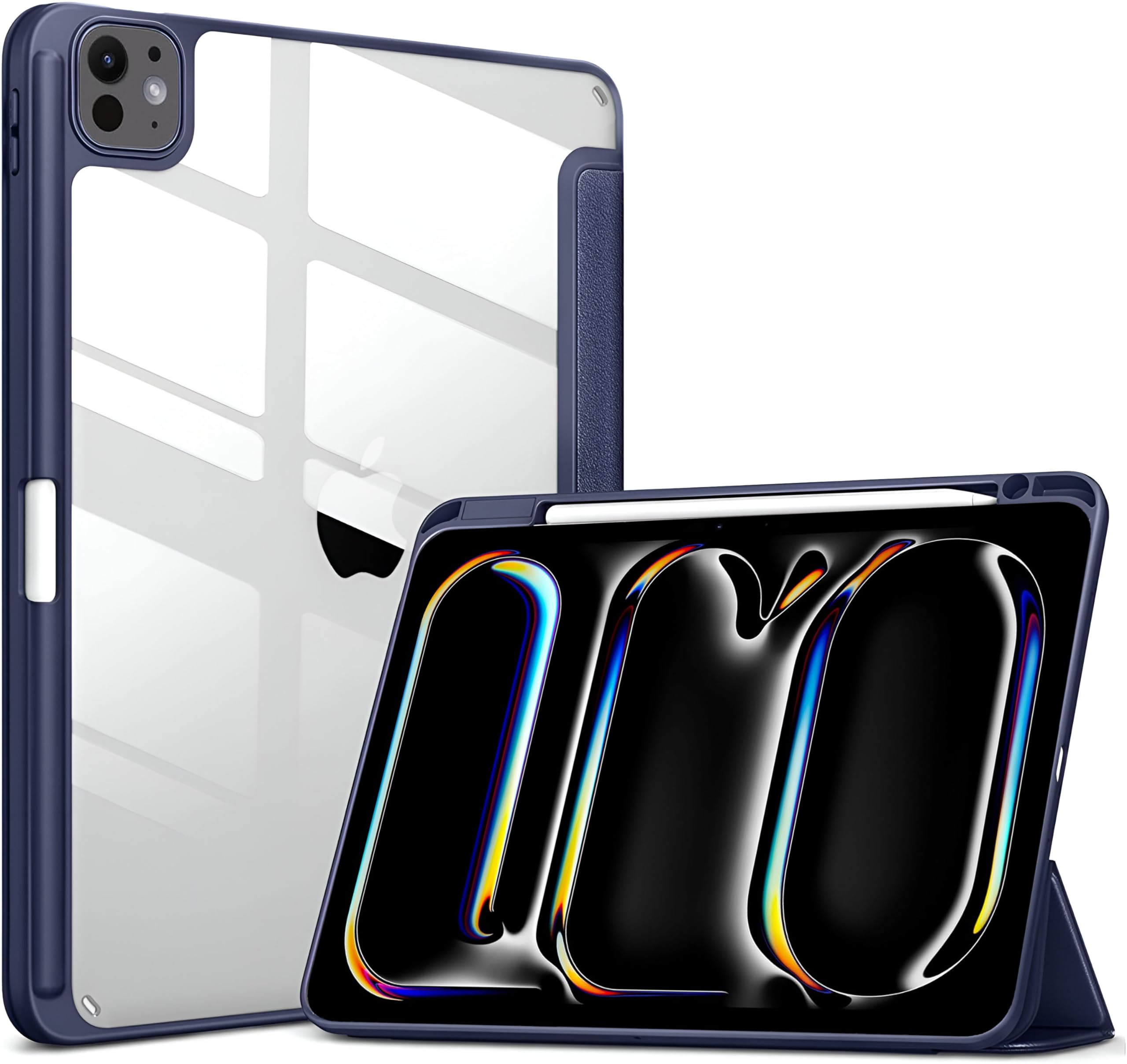 ProElite Case Cover for Apple iPad Pro 13 inch 2024 M4 Cover, Transparent Smart Flip Cover for iPad Pro 13 inch M4 2024 with Pencil Holder, Dark Blue (B0D5B7FG1D) Amazon Price History, Amazon Price Tracker