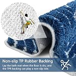 Navy Blue Bathroom Runner Rug - Blue Long Bath Mat Tropical Leaf Bath Rugs Non Slip Washable Bathrug for Bathroom Floor, Cute Restroom Rug, Plant Absorbent Bathmat Botanical Home Decor 18" x 47"