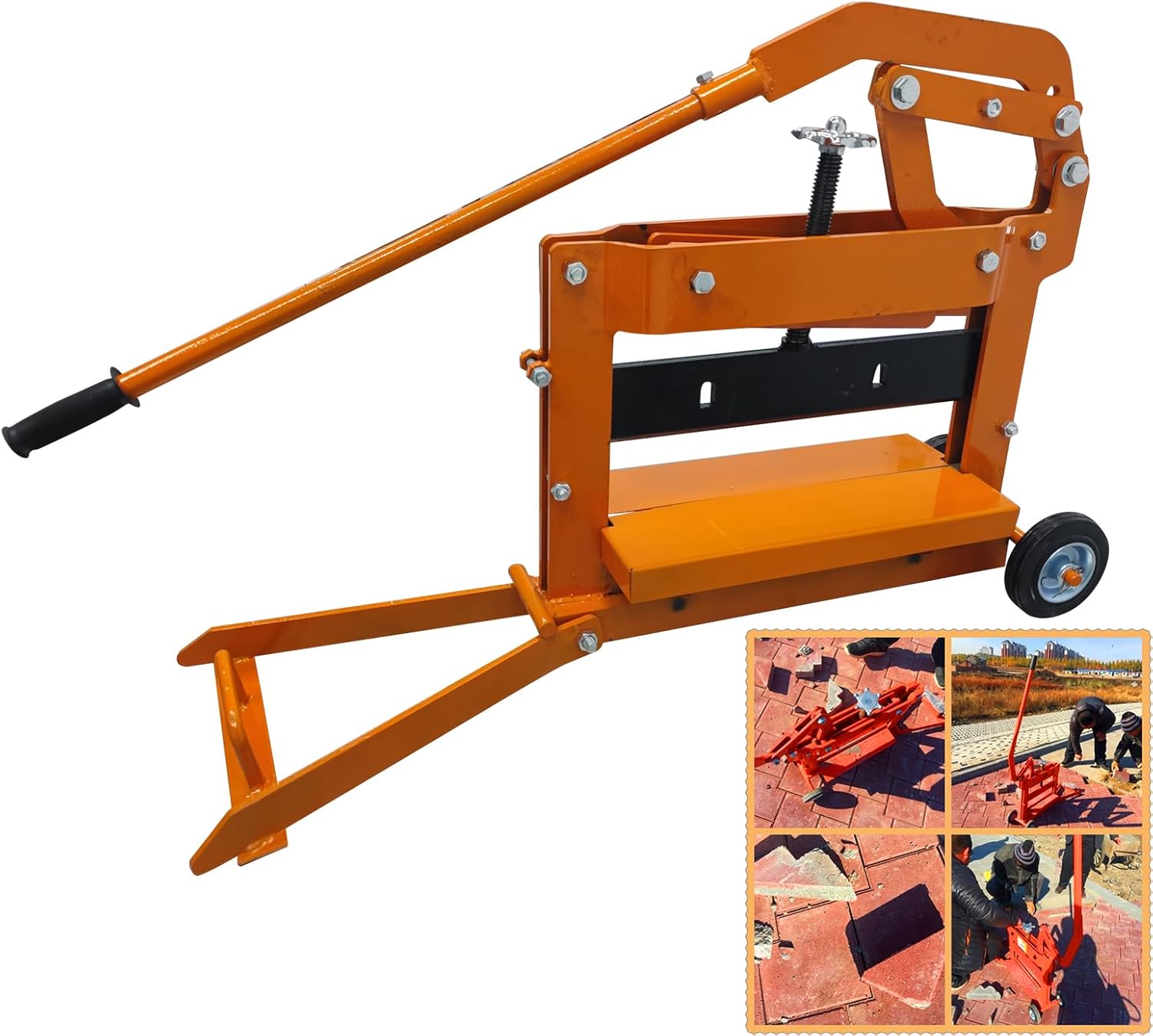 Pavers Splitter Tool Max 15.7inch Cutting Width Block Splitter Cutter with Wheels Paving Tool for Cutting Curbs Walkway Bricks Hollow Bricks