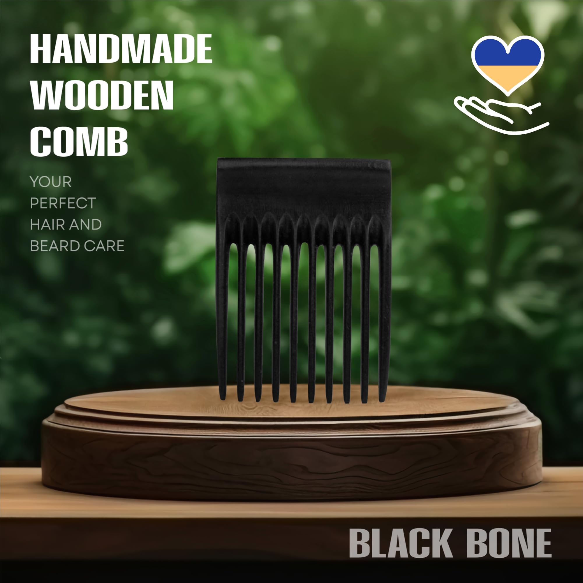Wooden Beard Comb for Men Handmade Beard & Mustache Grooming Tool Natural Comb for Styling and Care Perfect for Styling Grooming and Detangling Beard & Mustache Bone Beard Comb Beard Kit for Men (Black Bone)