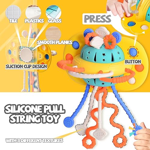 Miniatura 4 de TAMOIE Juego de 4 juguetes Montessori suaves para bebés de 0-3-6-12-18 meses de desarrollo, juguetes sensoriales de aprendizaje para niños pequeños