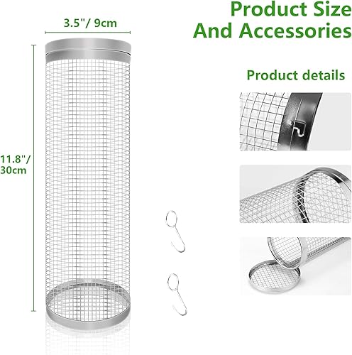 Miniatura 6 de Espesor mejoradoZensbin - 2 cestas enrollables para parrilla al aire libre, accesorios para parrilla de barbacoa, regalos para hombres, artículos de