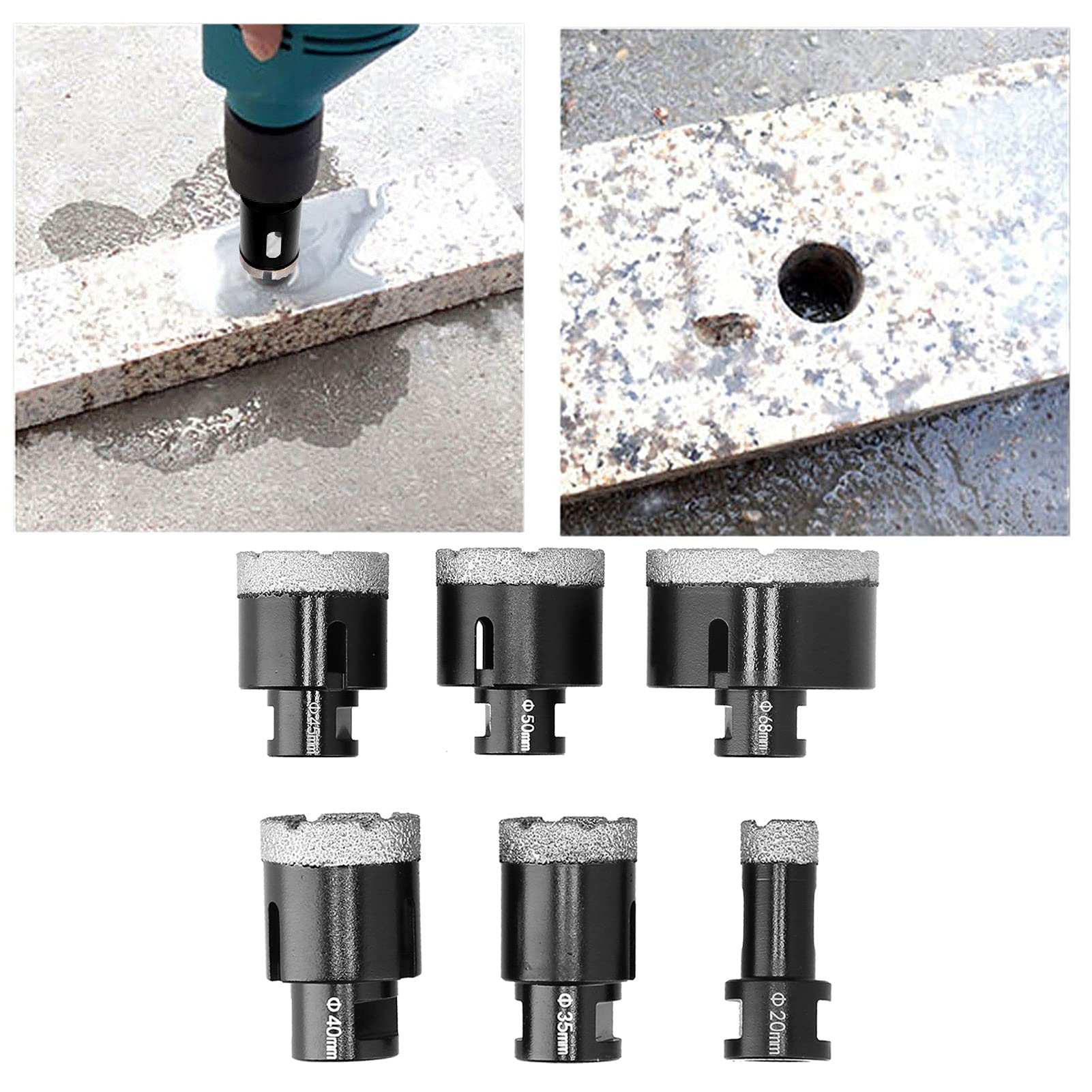 Otwornica, zestaw otwornicy do metalu 6 w 1, zestaw otwornicy 20–68 mm M14 z pudełkiem, zestaw otwornicy do klamki drzwiowej, do miękkiego drewna, sklejki i płyt kartonowo-gipsowych