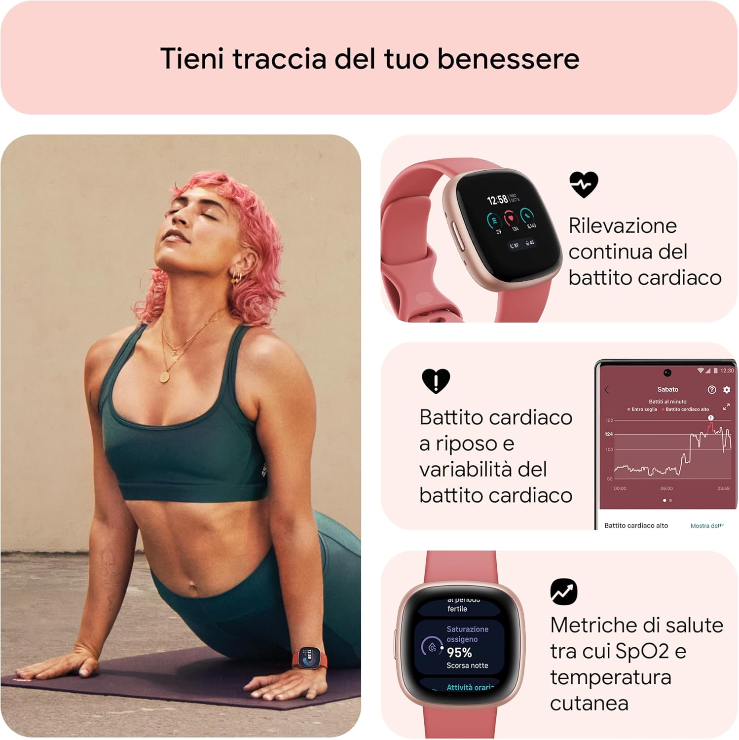 Fitbit Smartwatch per Il Fitness Versa 4 con GPS Integrato, Fino a 6 Giorni di autonomia e Compatibile con Android e iOS Fitbit Smartwatch per Il Fitness Versa 4 con GPS Integrato, Fino a 6 Giorni di autonomia e Compatibile con Android e iOS