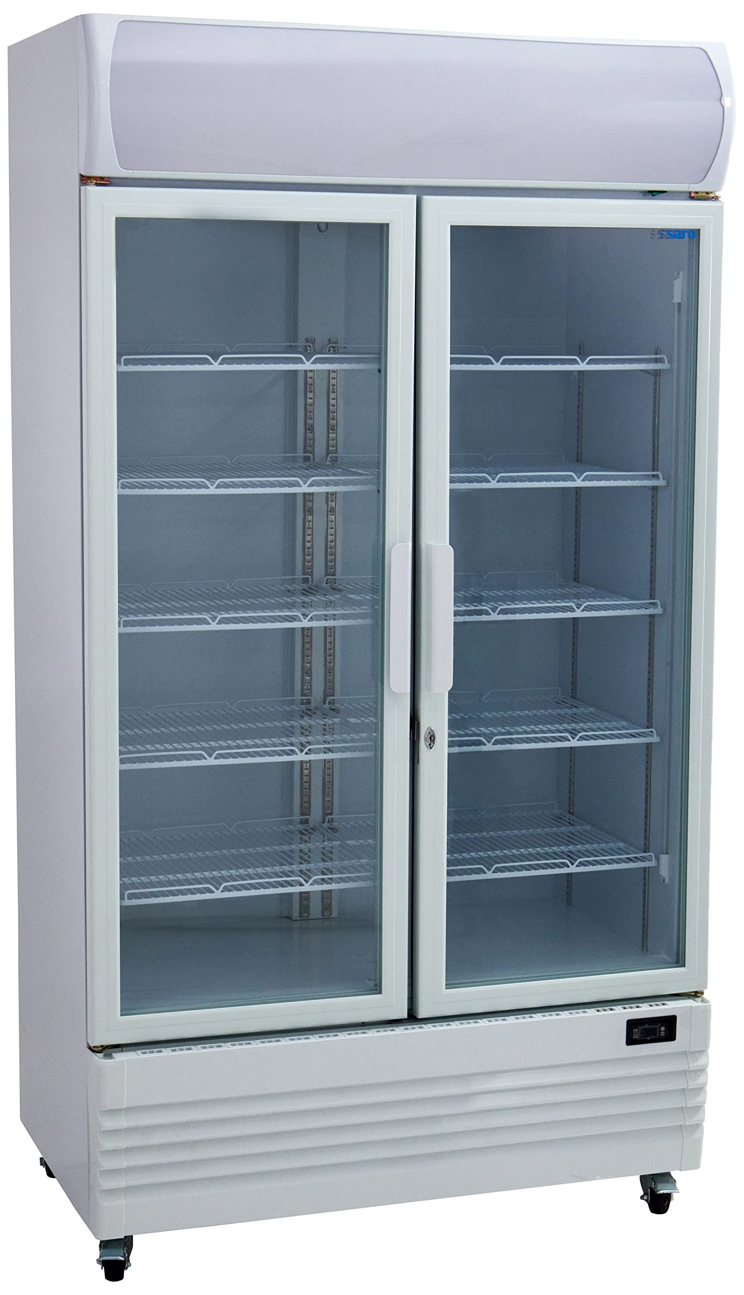 Saro Frigorífico con 2 puertas de cristal, color blanco, modelo G 885