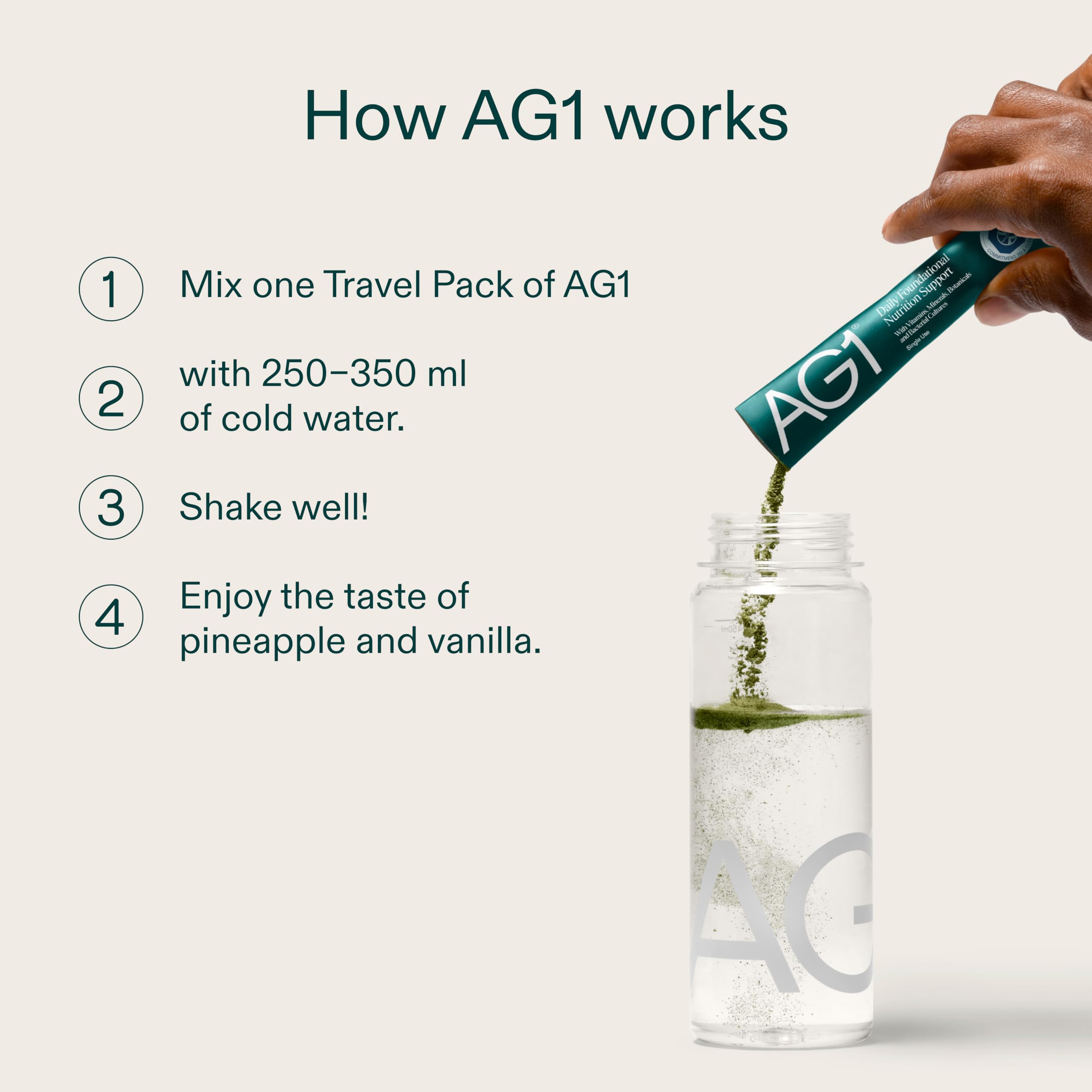 AG1 Greenspulver Nahrungsergänzungsmittel, Reiseportionen, 30 Stück | Tägliche Nährstoffversorgung Mit Vitaminen, Mineralstoffen, Guten Darmbakterien, Glutenfrei, Keto & Vegan, 70+ Inhaltsstoffe
