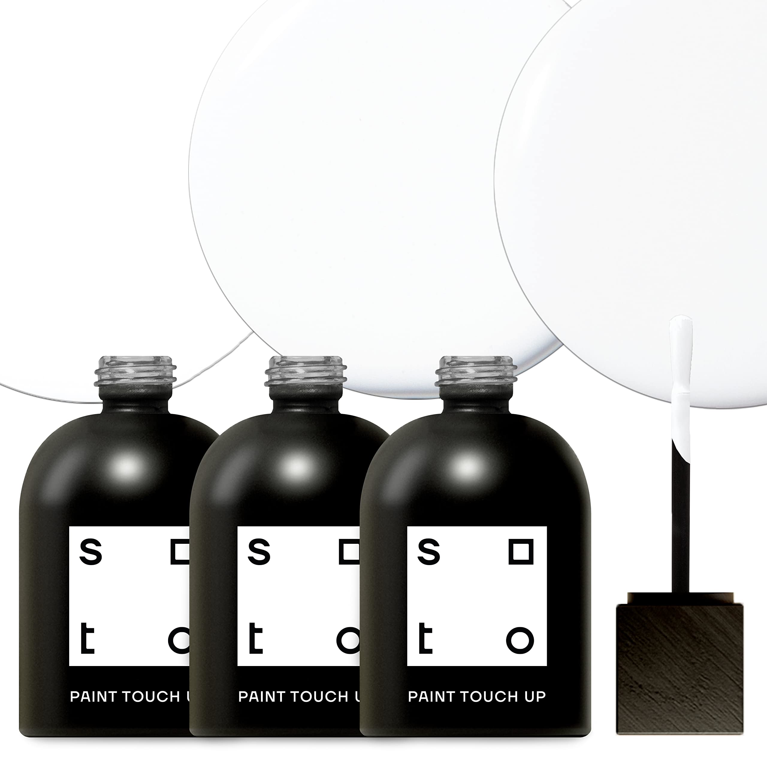 soto Paint Touch Up, Set of 3, 1.5oz Appliance + Porcelain, High-Gloss Finish (Whites) - White Enamel Porcelain + Bathtub Repair for Tub, Tile, Sink,