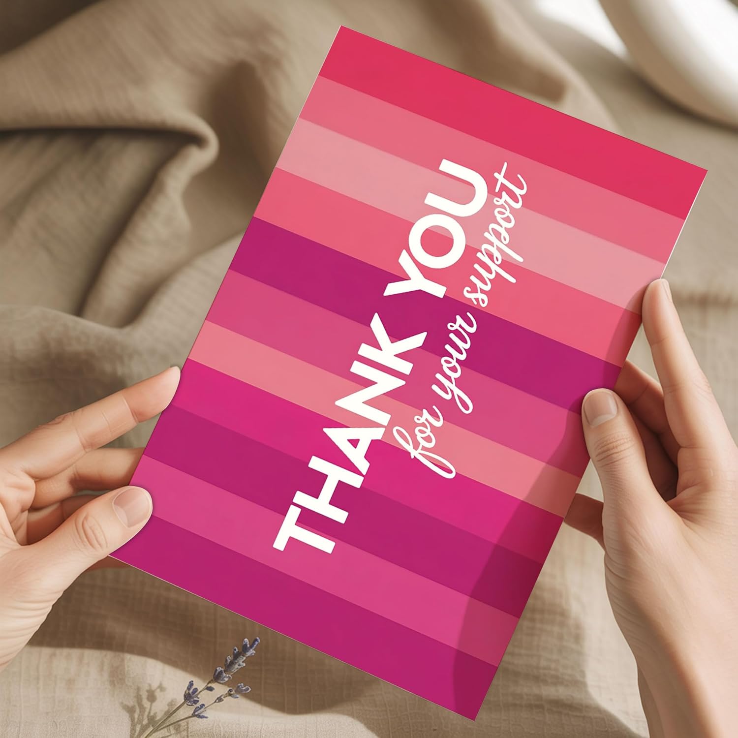 Breast Cancer Support Thank You Card – Heartfelt Gratitude for Cancer Caregiver, Supporter, Family, Friend – Appreciation Message for Help During Cancer Treatment – 8x5.3 Inch (Cancer Support) - Image 6