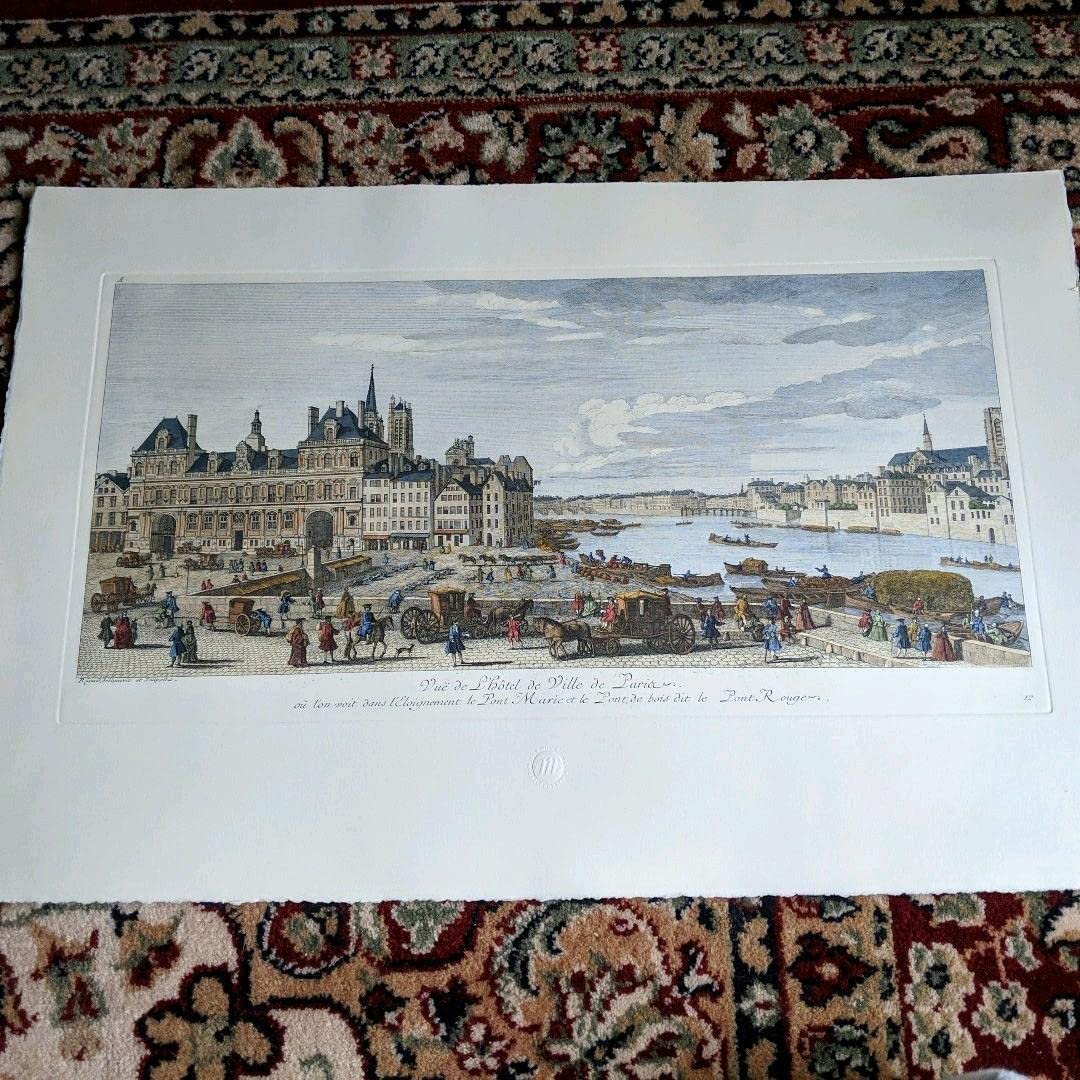 ルーブル美術館で購入 真正リトグラフ（版画）　パリ市庁舎 Amazon.co.jp: ルーブル美術館で 真正リトグラフ（版画） パリ市庁舎