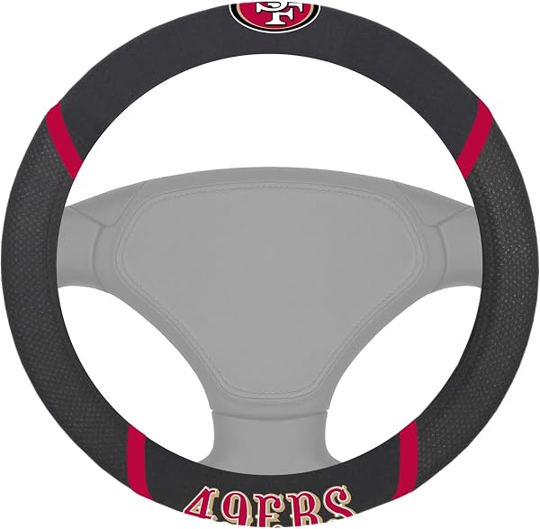 FANMATS NFL Unisex-Adult Embroidered Steering Wheel Cover