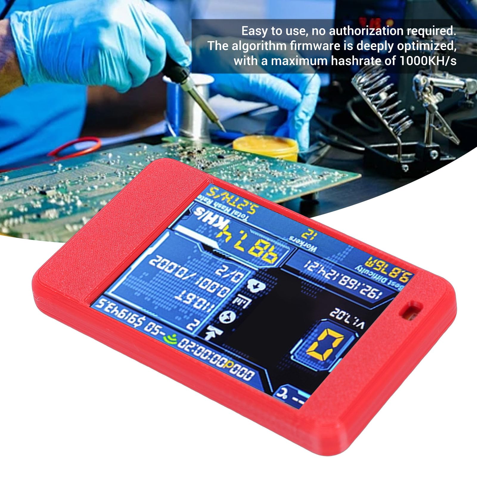 Fabater 2.8-calowy moduł Deweloperski Ekranu Dotykowego Obsługa ESP32-2432S028 WiFi Bluetooth Dwurdzeniowy moduł Rozwojowy Plug and Play 1060 KH/s (czerwony)