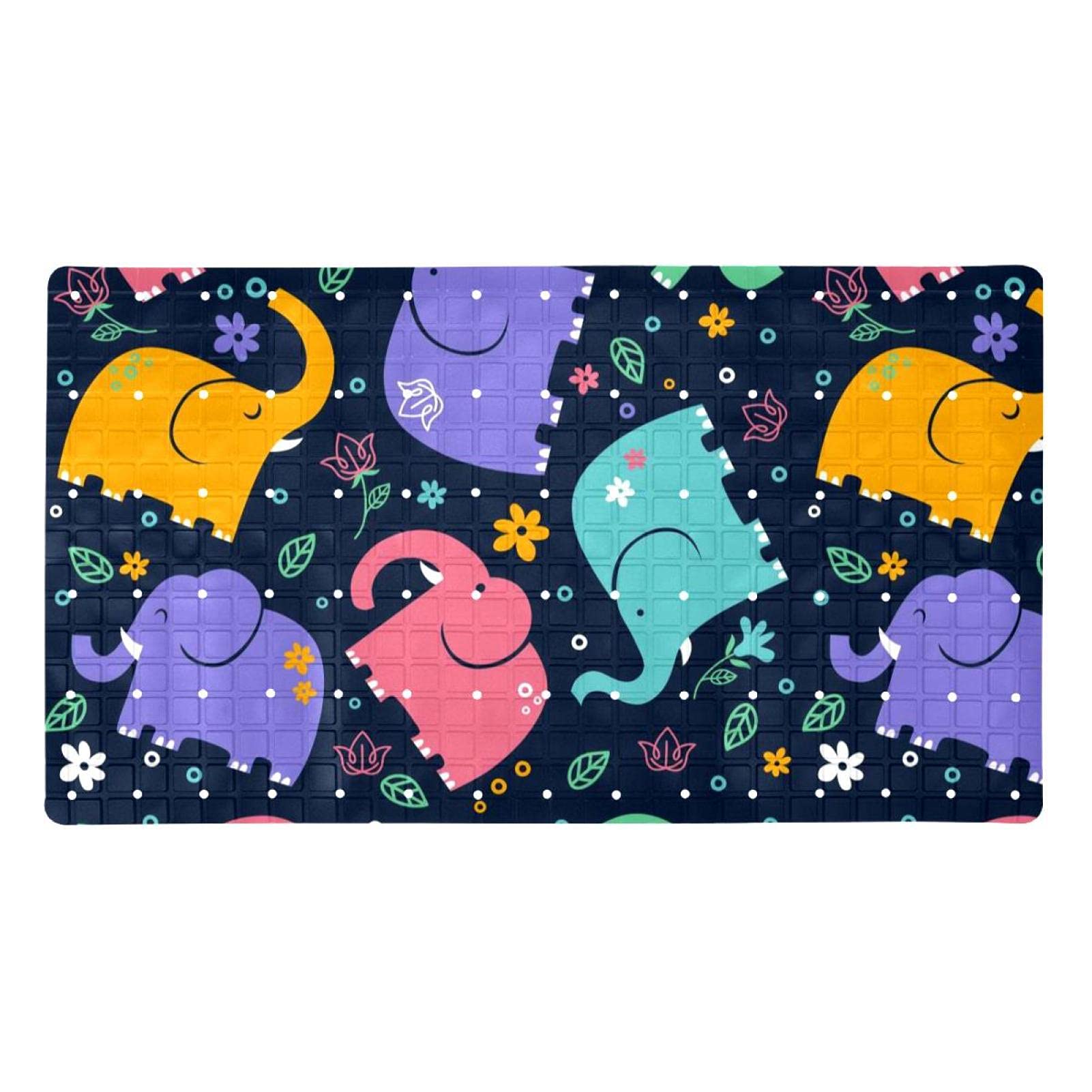 Tapis de baignoire à ventouses motif éléphants pour sécuriser le bain quotidien des petits