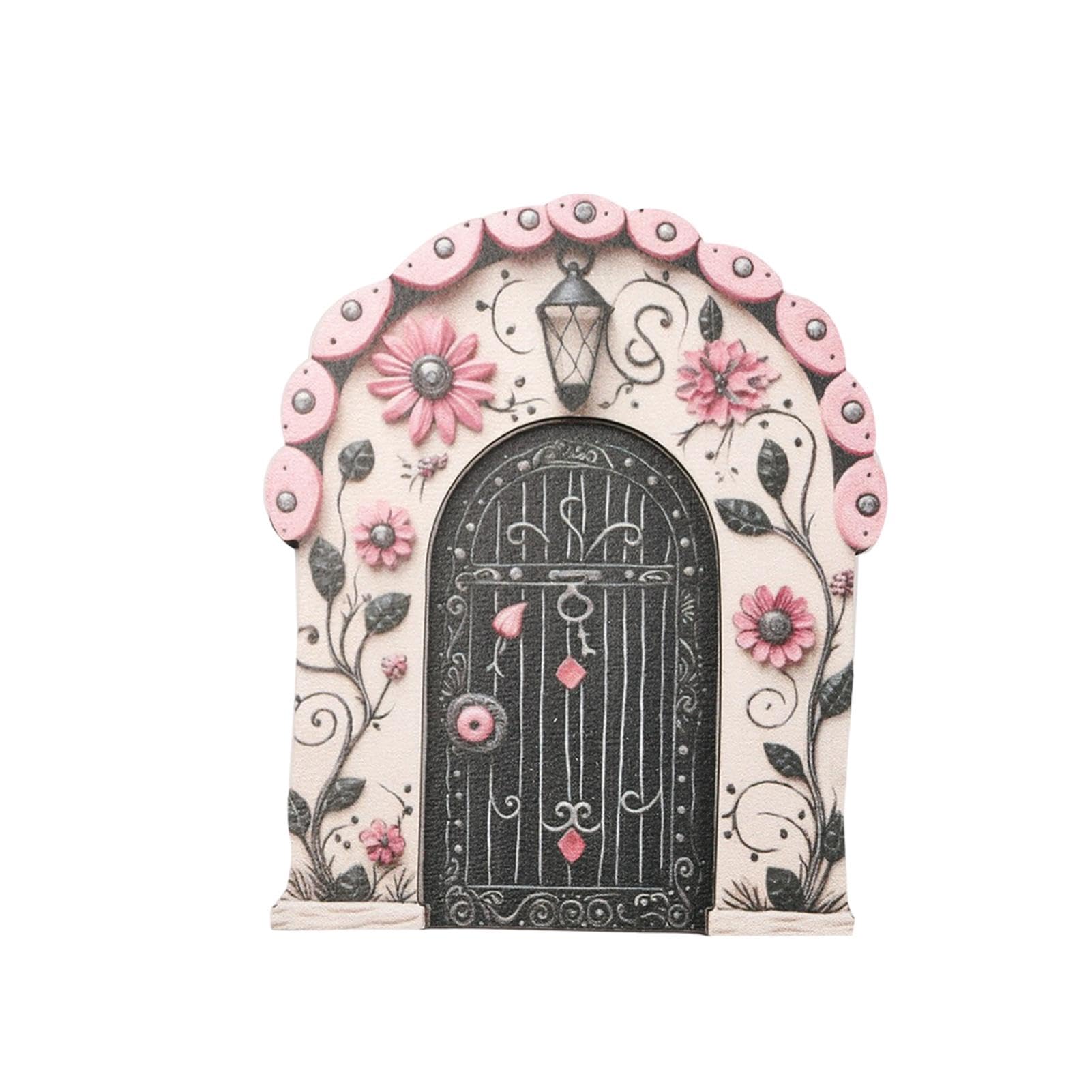 Fukamou Miniature Door | 2D Fairy Garden Miniature Door | Garden Ornaments, Door Decoration, Tree Stump Decorations, Fairy Tree Decorations for Tree Trunk