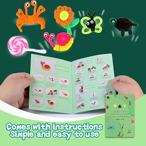 Miniatura 3 de Zlulary Artes y manualidades para niños, limpiadores de pipas, suministros de manualidades, limpiador de tuberías, kit de arte y manualidades con